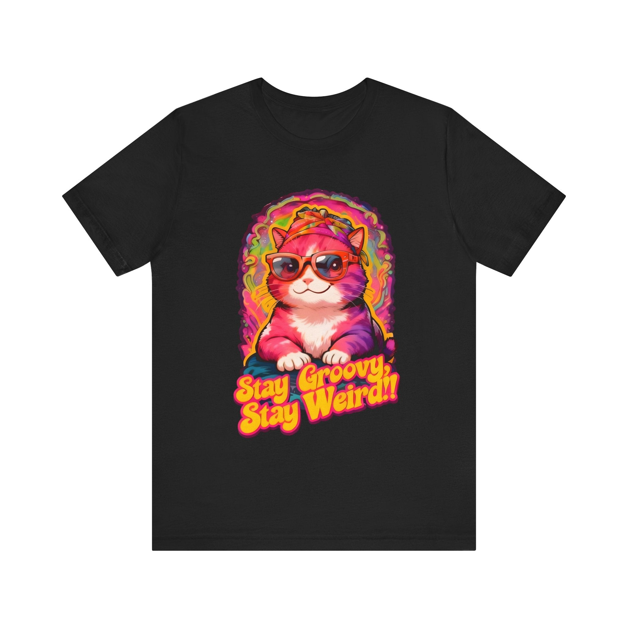Stay Groovy Cat Tee - Unisex Jersey Short Sleeve T-Shirt