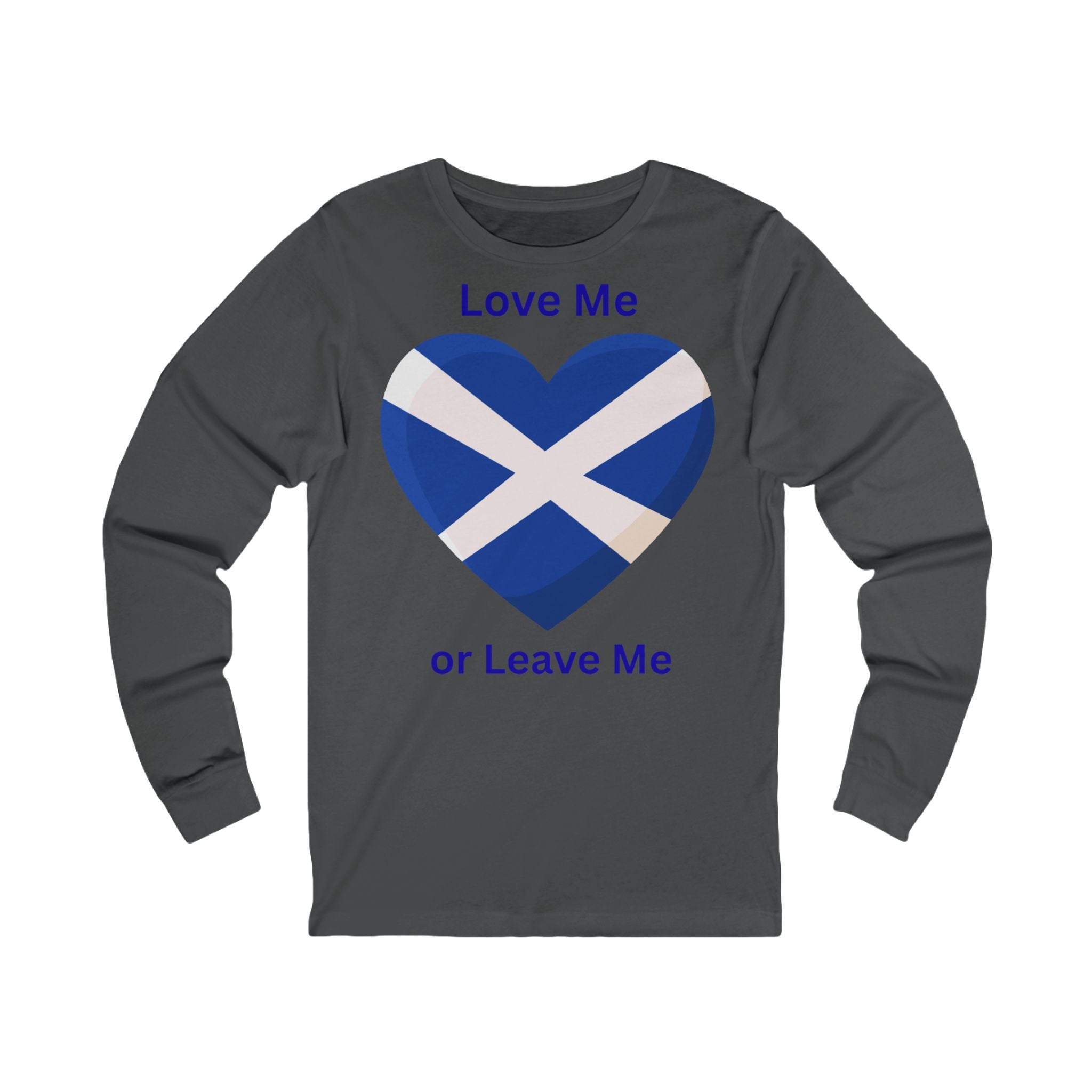 Scotland Love Long Sleeve Tee, Unisex Jersey Tee, Scottish Pride Shirt, Heart Tee, Gift for Him/Her, Casual Wear
