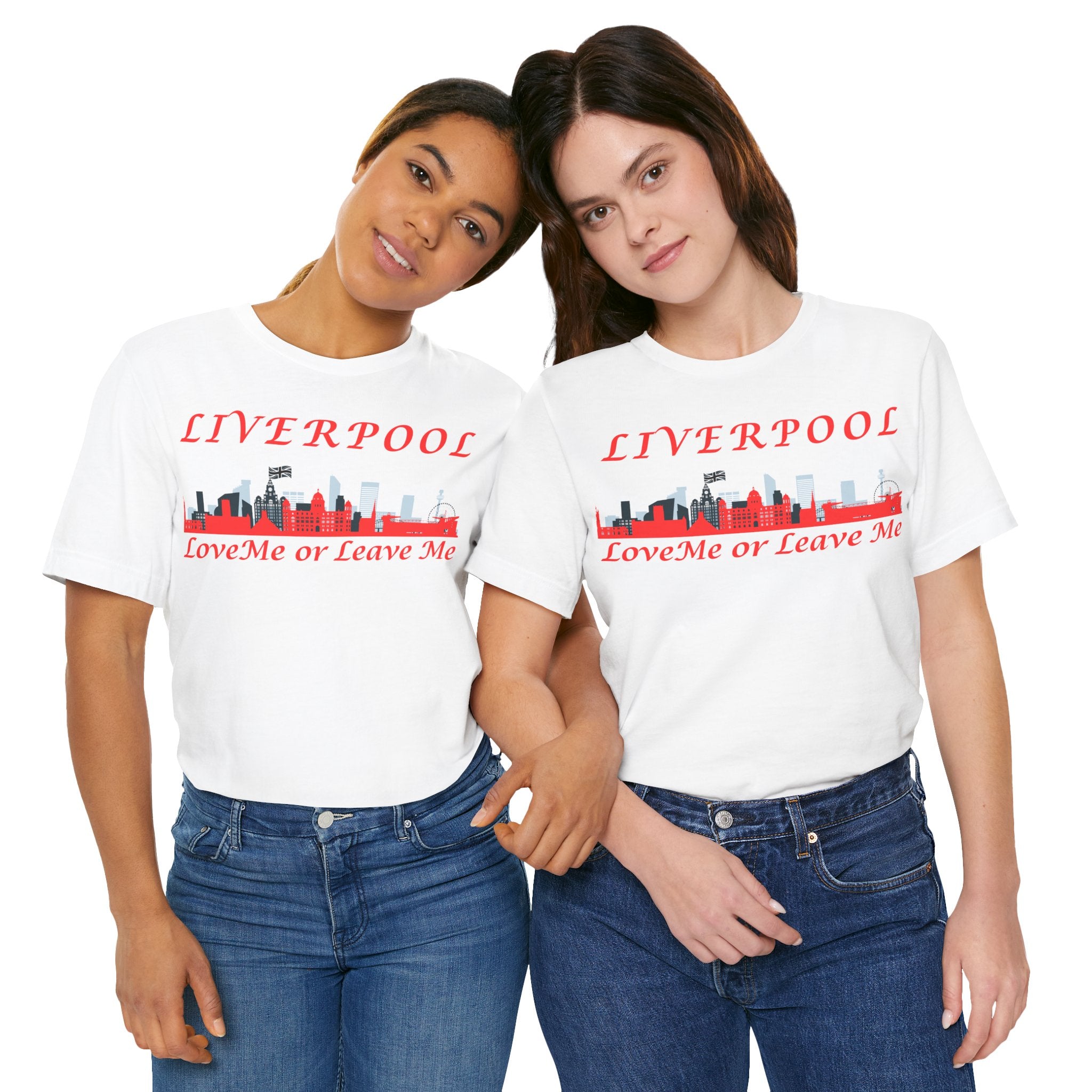 Love Liverpool. Liverpool Skyline Tee - Love Me or Leave Me, Unisex Short Sleeve Shirt, Gift for Liverpool Fans, City Pride Apparel, Casual Wear