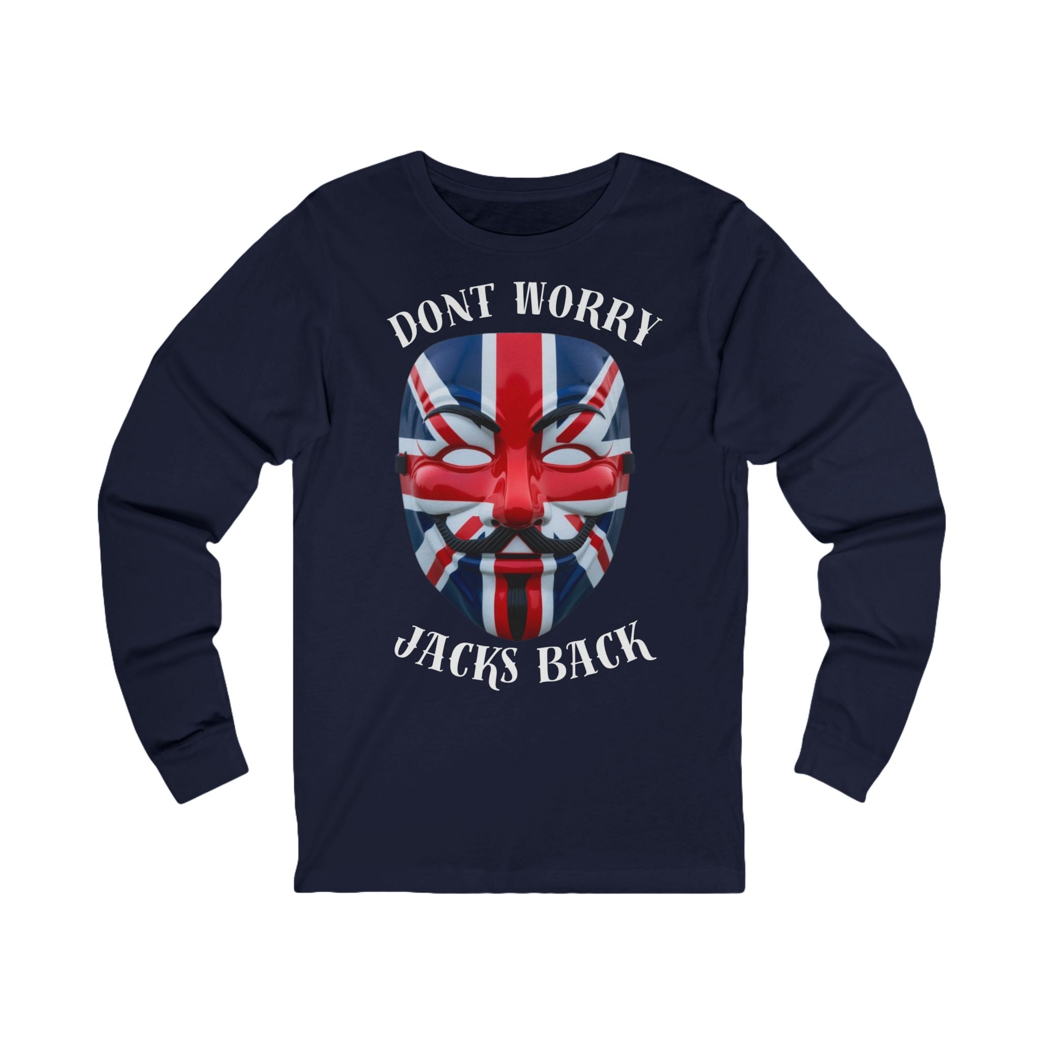 Union Jack Graphic Long Sleeve Tee, Fearless Fashion, Unisex Jersey Top, Perfect for Casual Outings, Gift for Friends