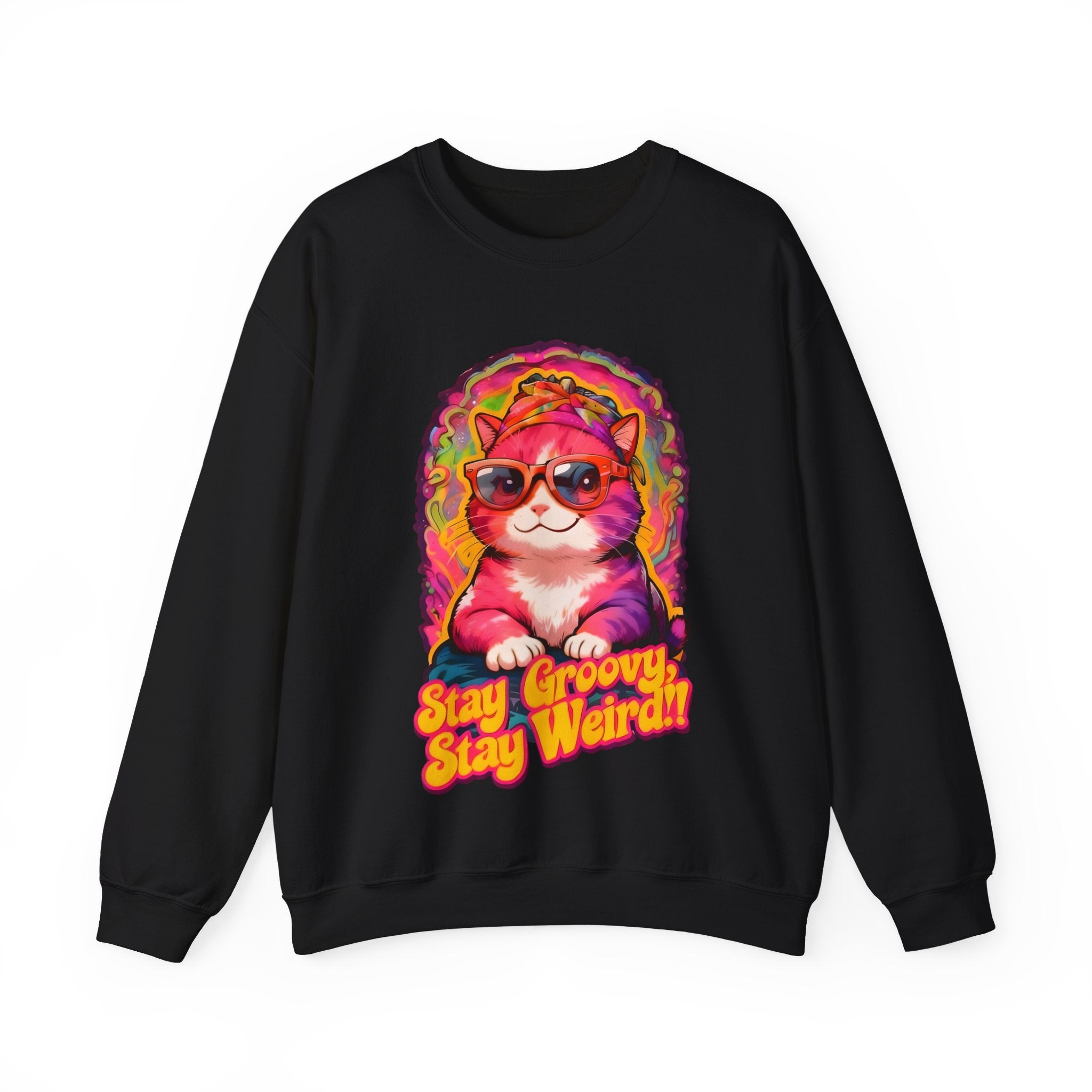 Stay Groovy Stay Weird Cat Sweatshirt