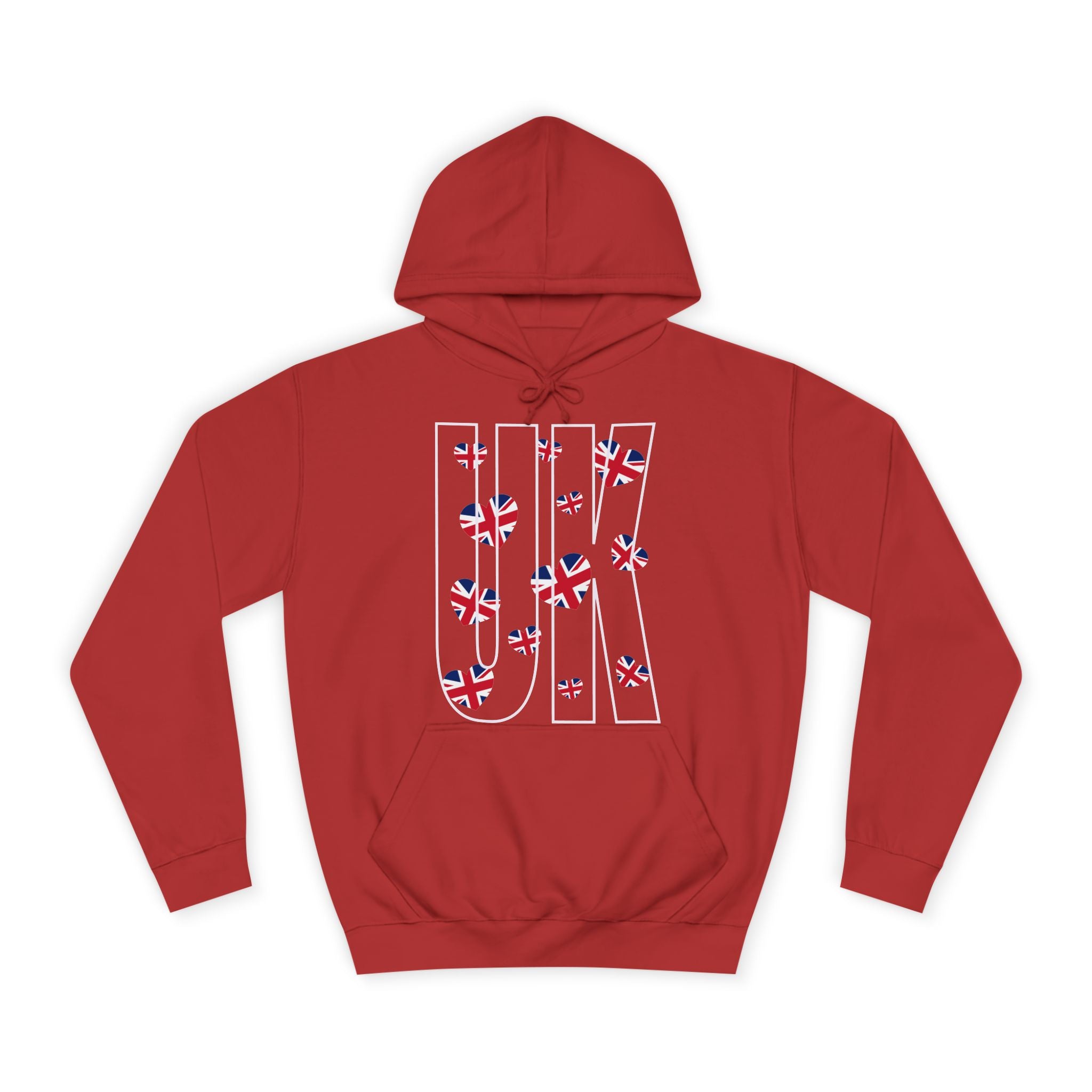British Hearts Unisex College Hoodie, Cute Hoodie, Gift for Students, Cozy Sweatshirt, School Spirit Wear, Casual Fashion