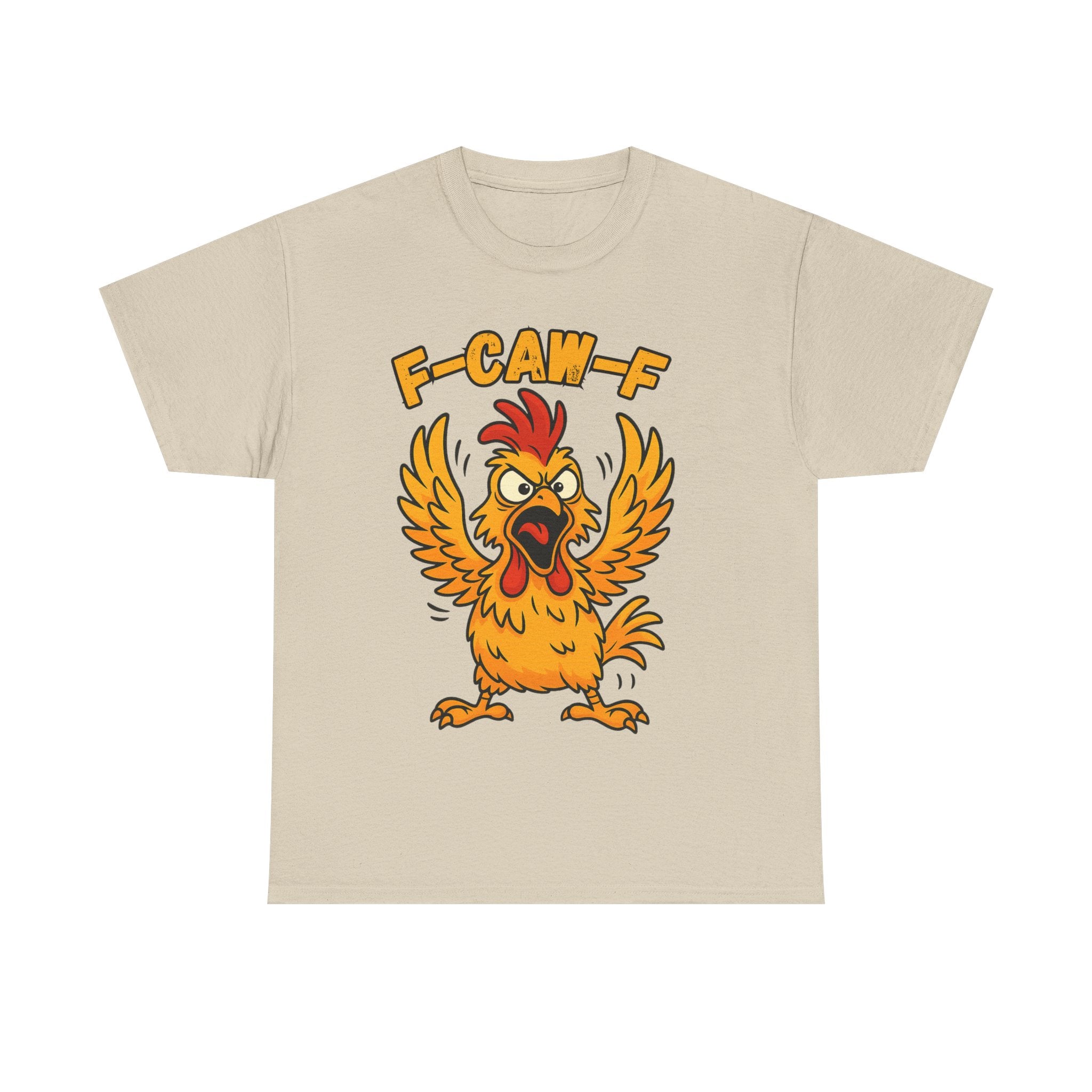 F-Caw-F Chicken Unisex Heavy Cotton Tee, Funny Graphic Tee, Animal Lover Gift, Quirky Shirt, Casual Wear, Birthday Surprise