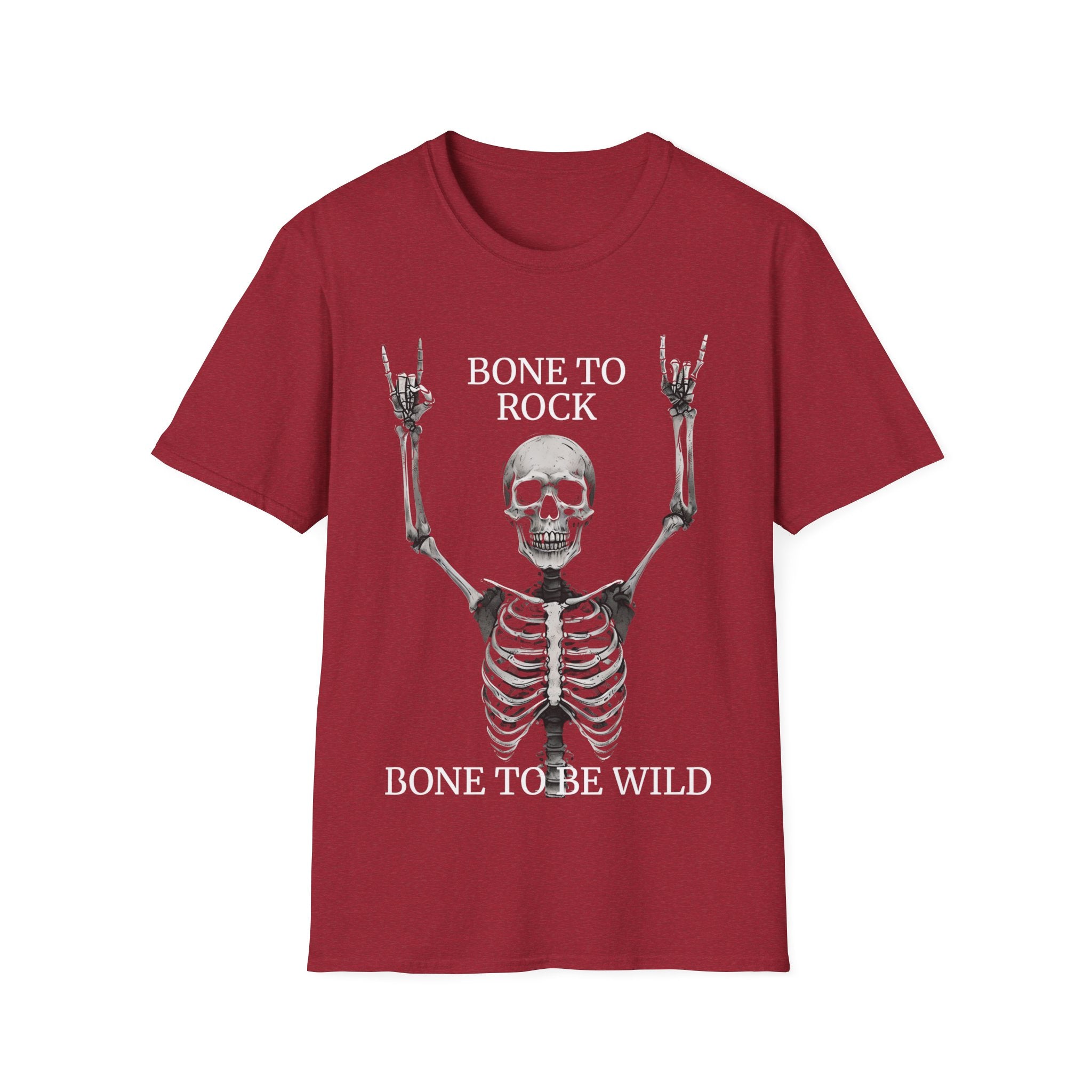Bone to Rock T-Shirt - Unisex Skull Graphic Tee, Halloween Costume, Music Lover Gift, Fun Party Wear, Casual Outfit