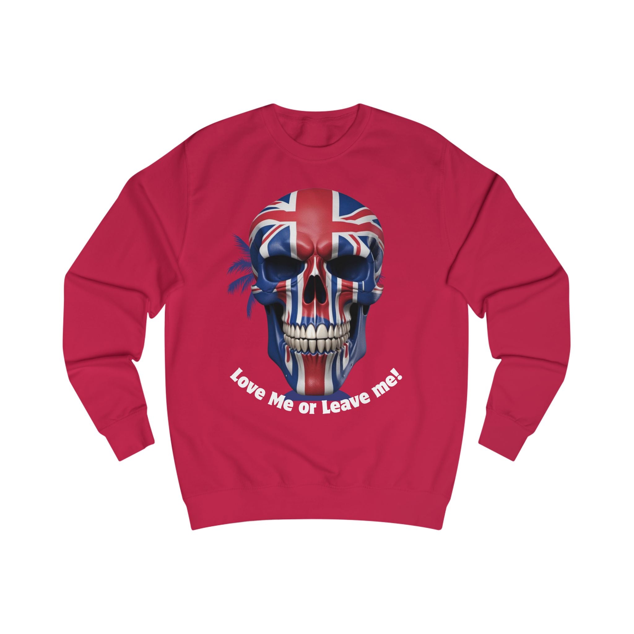 Edgy Skull Sweatshirt, Unisex Pullover, Love Me or Leave Me Graphic, Alternative Fashion, Halloween Gift, Casual Streetwear