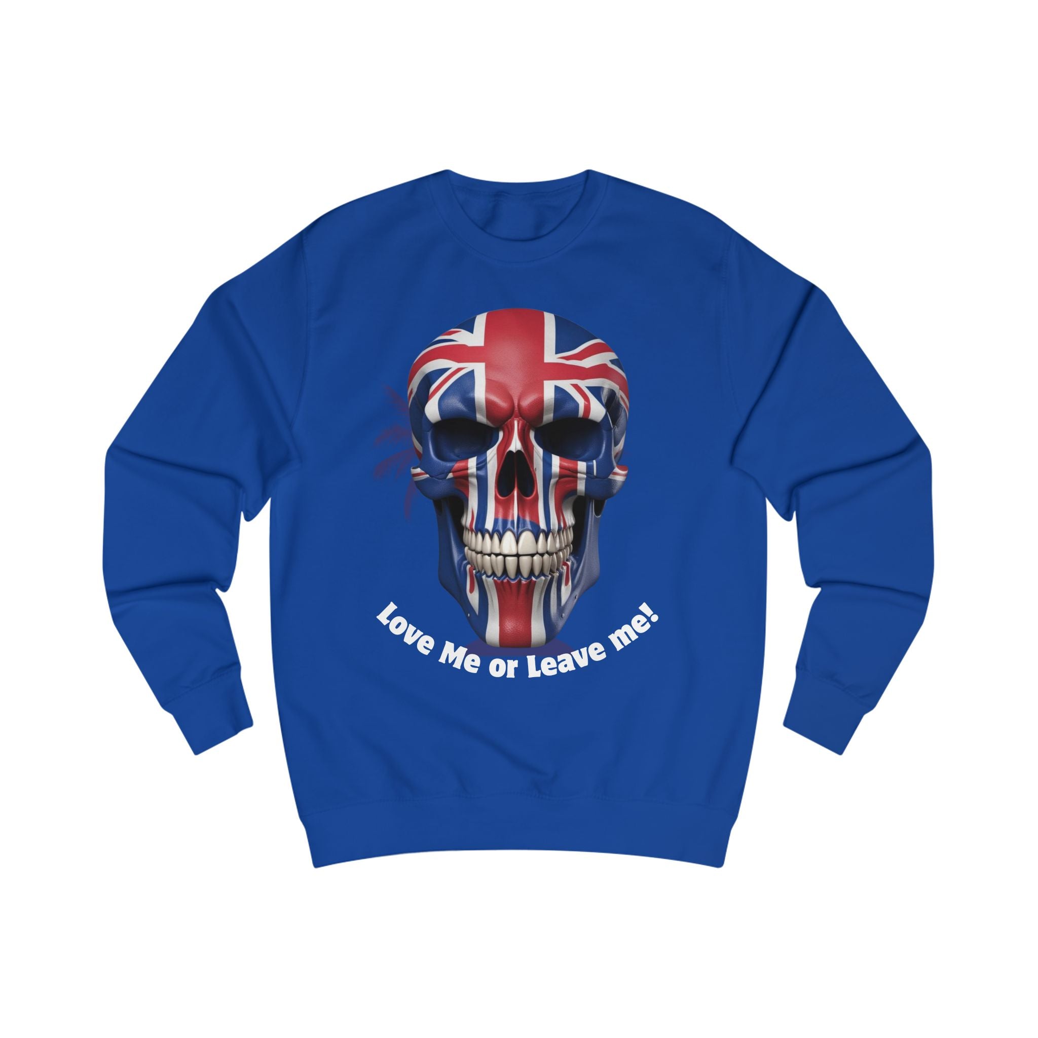 Edgy Skull Sweatshirt, Unisex Pullover, Love Me or Leave Me Graphic, Alternative Fashion, Halloween Gift, Casual Streetwear
