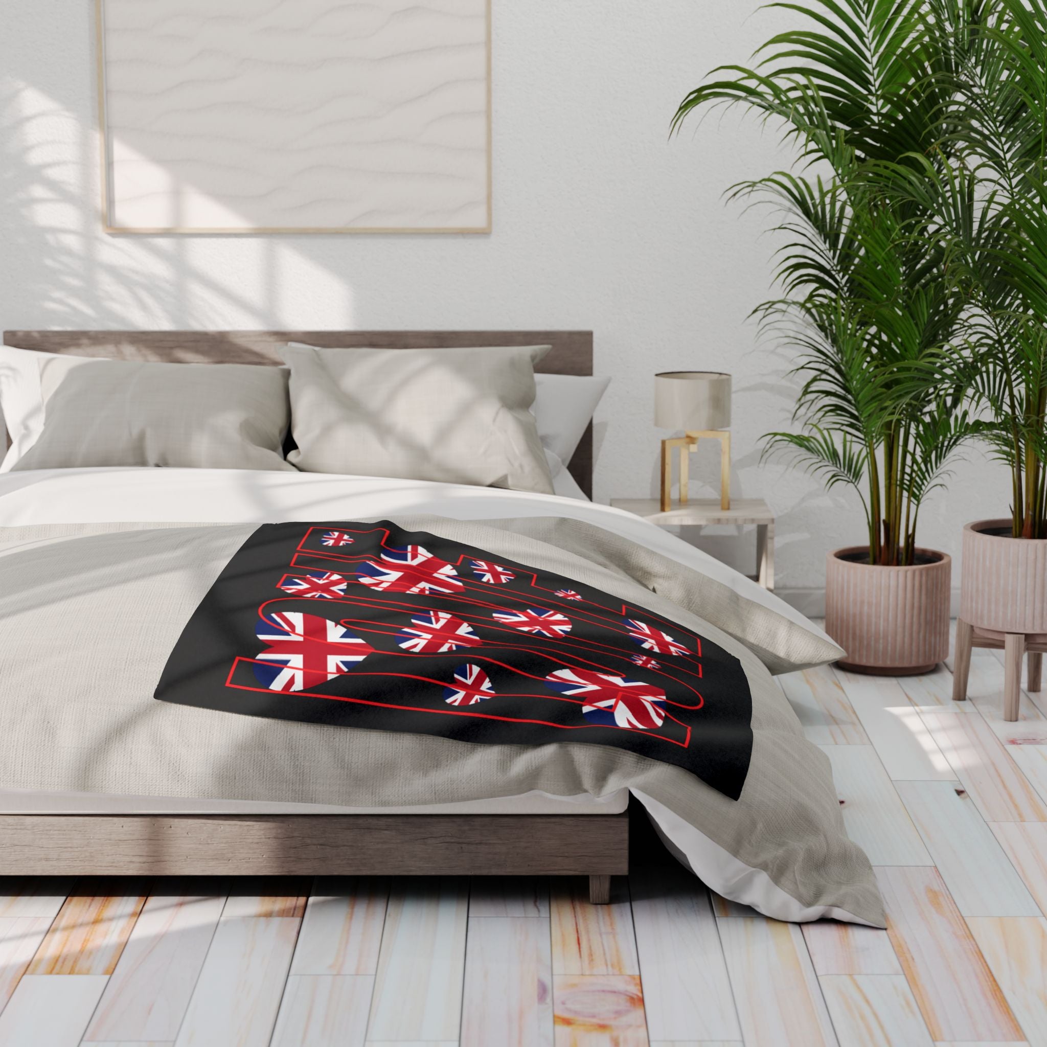 Cozy British Love Fleece Blanket | Perfect for Home Decor, Gifts, Picnics, Valentine's Day, Cozy Nights