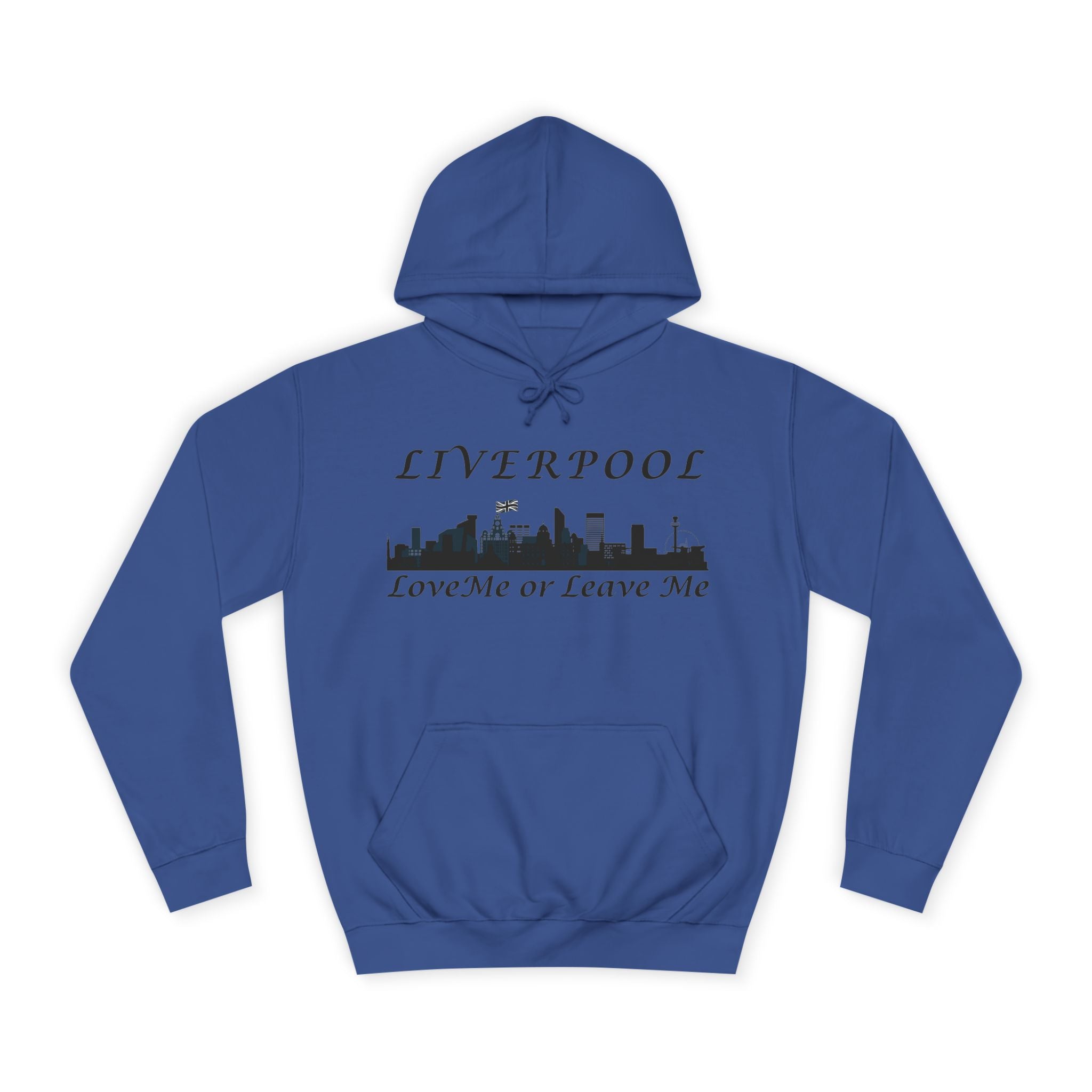 Liverpool Skyline Love or Leave Unisex College Hoodie, Cozy Sweatshirt, Perfect for College, Liverpool Fans, Casual Wear