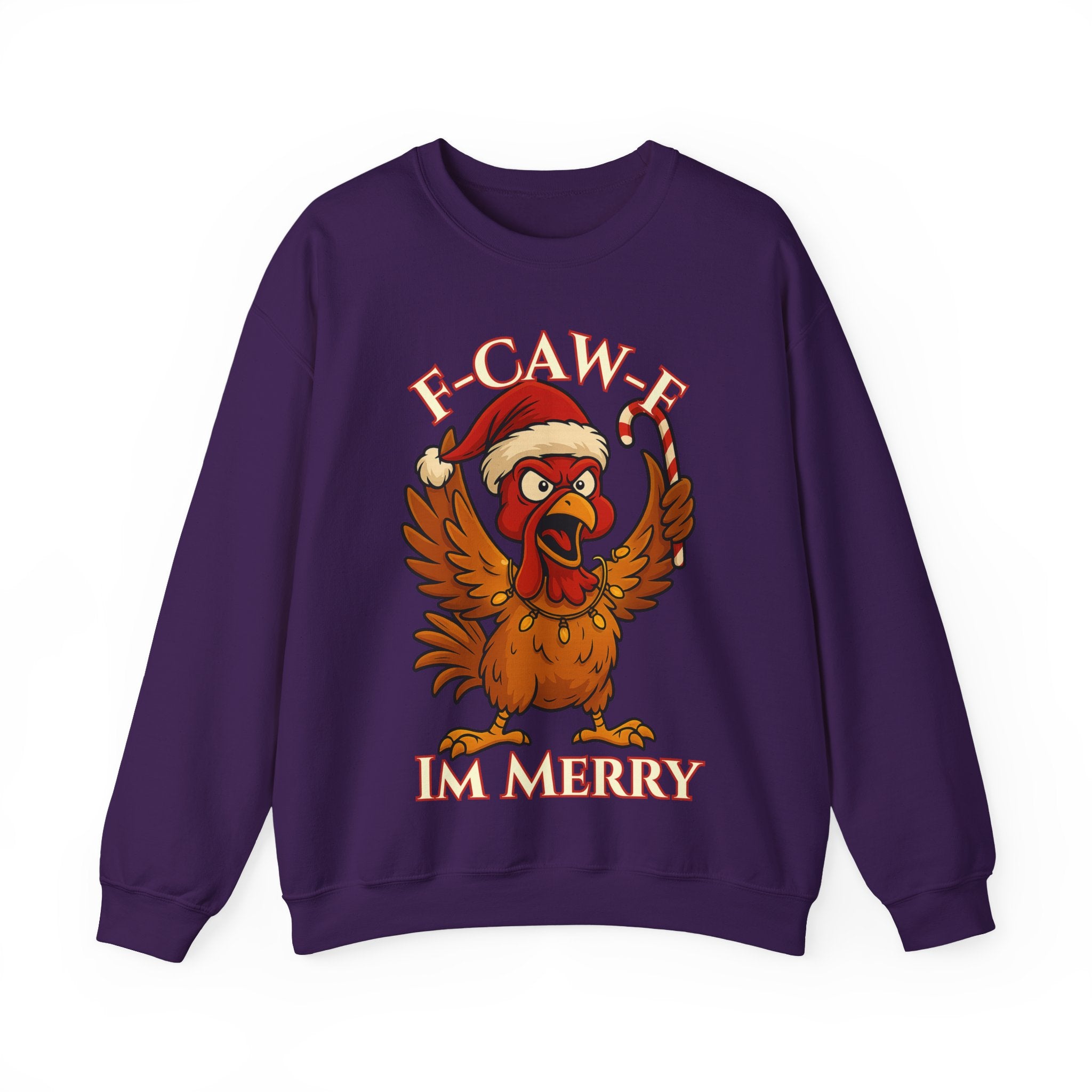 Funny Christmas Sweatshirt - 'F-Caw-F I'm Merry' Unisex Crewneck