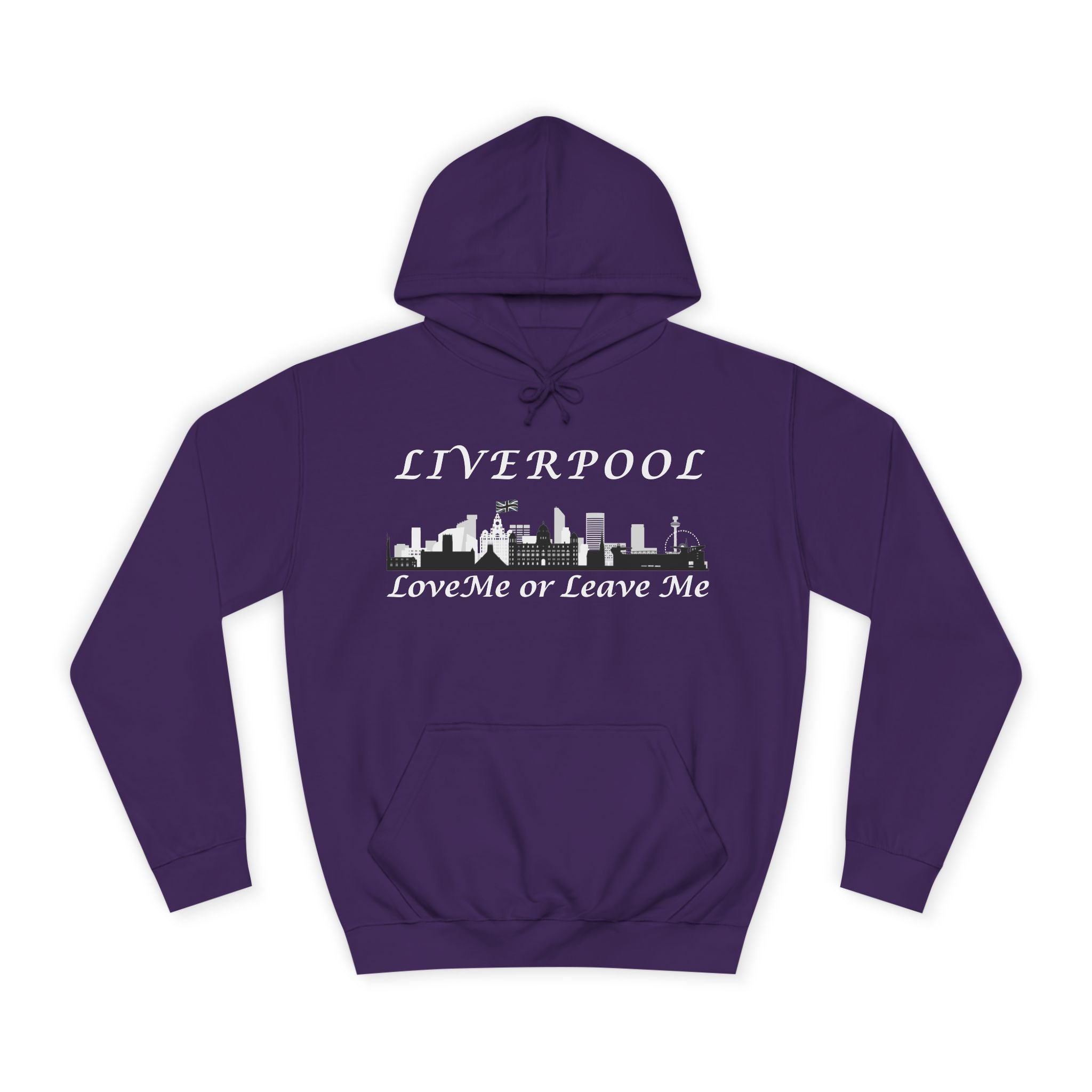 Liverpool Skyline College Hoodie - Love Me or Leave Me, Comfortable Unisex Sweatshirt, Perfect Gift for Students, Casual Wear