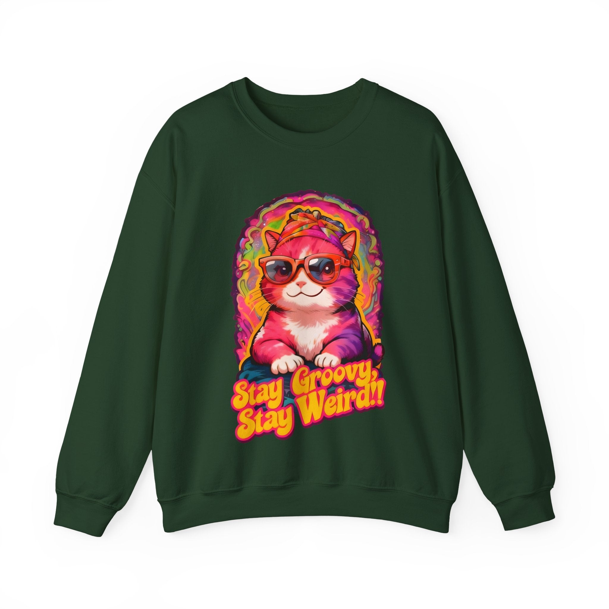 Stay Groovy Stay Weird Cat Sweatshirt