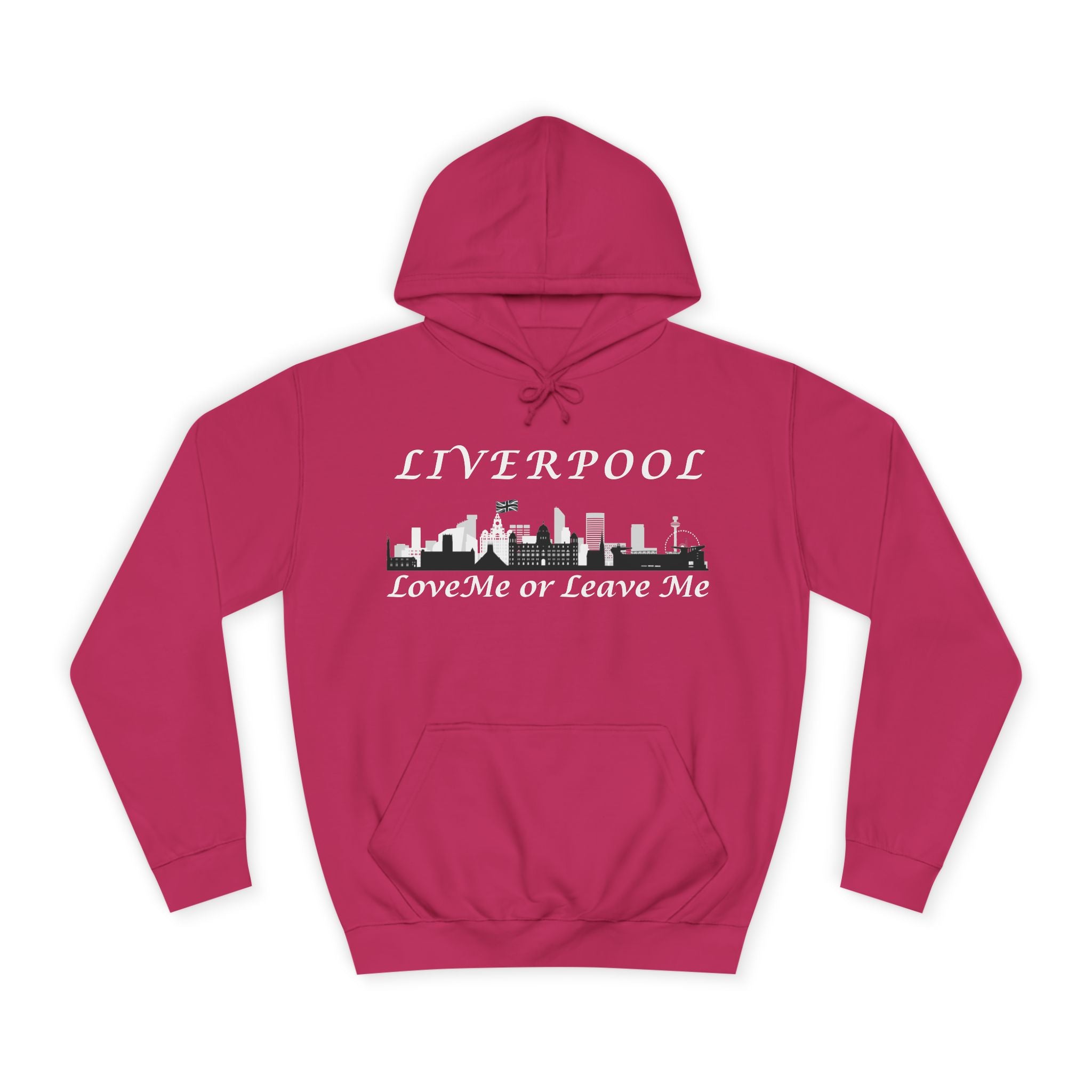 Liverpool Skyline College Hoodie - Love Me or Leave Me, Comfortable Unisex Sweatshirt, Perfect Gift for Students, Casual Wear
