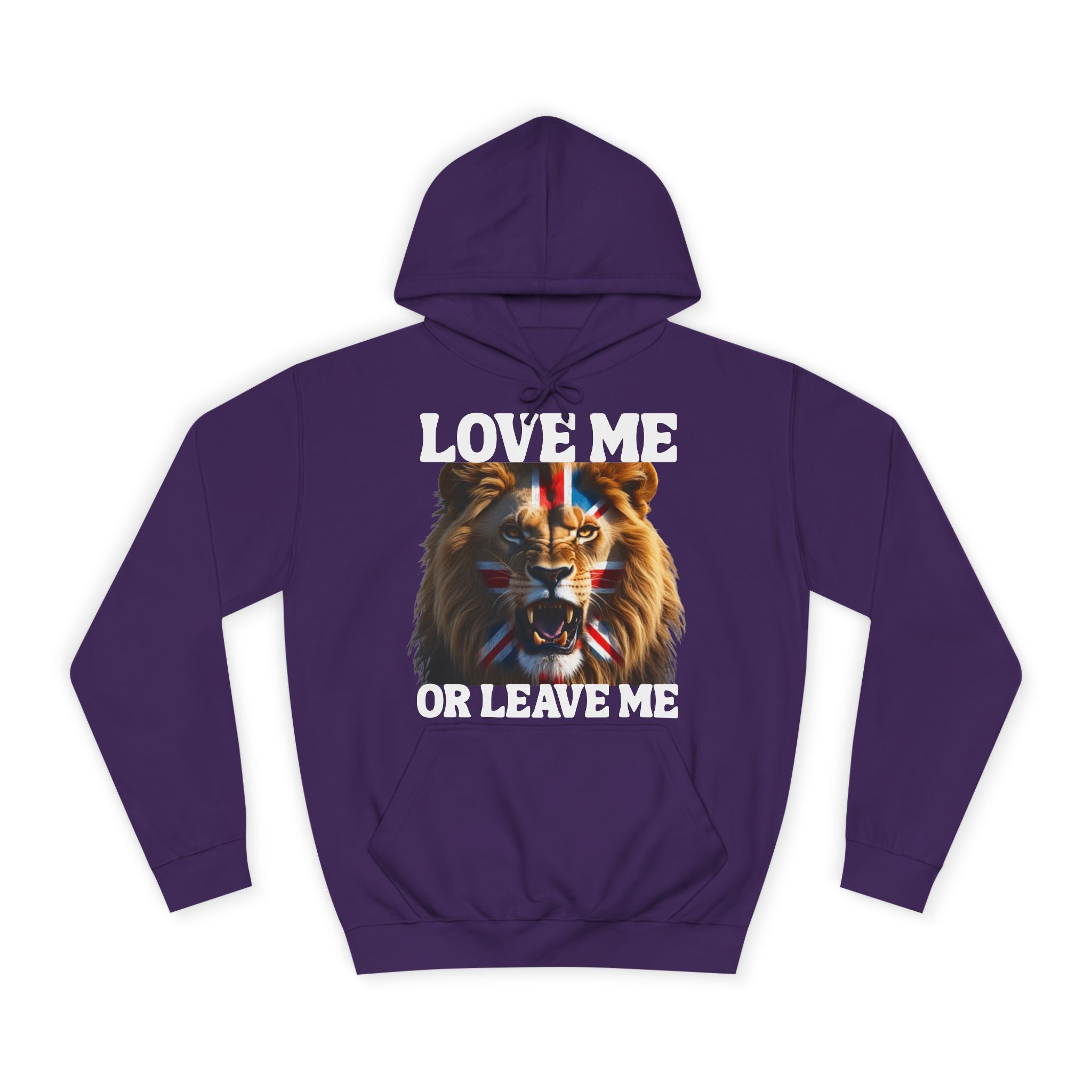 Bold Lion Print Unisex College Hoodie | Statement Sweatshirt for Students | Gift for Animal Lovers | Trendy Casual Wear | Hooded Pullover