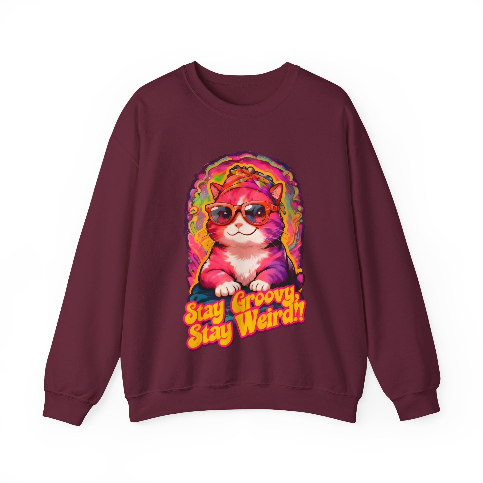 Stay Groovy Stay Weird Cat Sweatshirt
