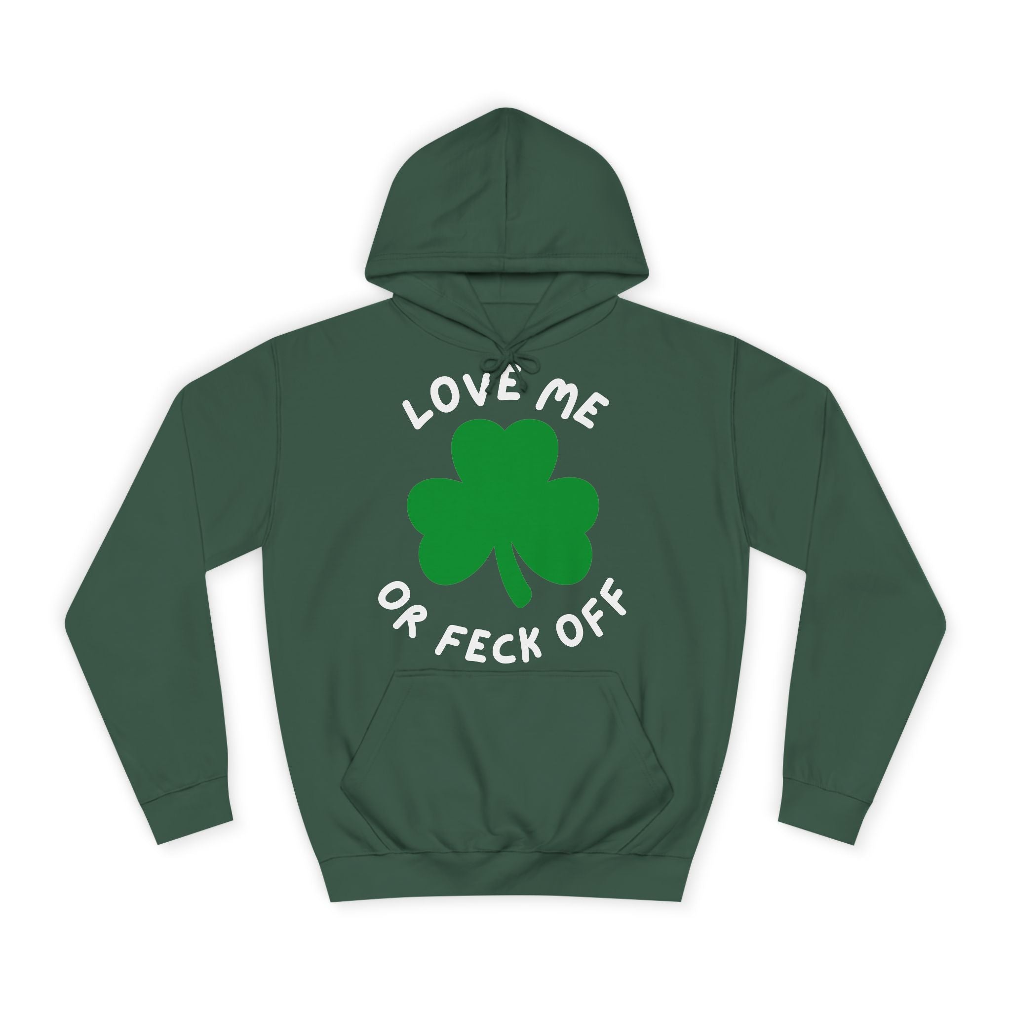 Unisex College Hoodie with Funny St. Patrick's Day Design, Cute Gift for Students, Party Wear, College Apparel, Yellow Sweatshirt