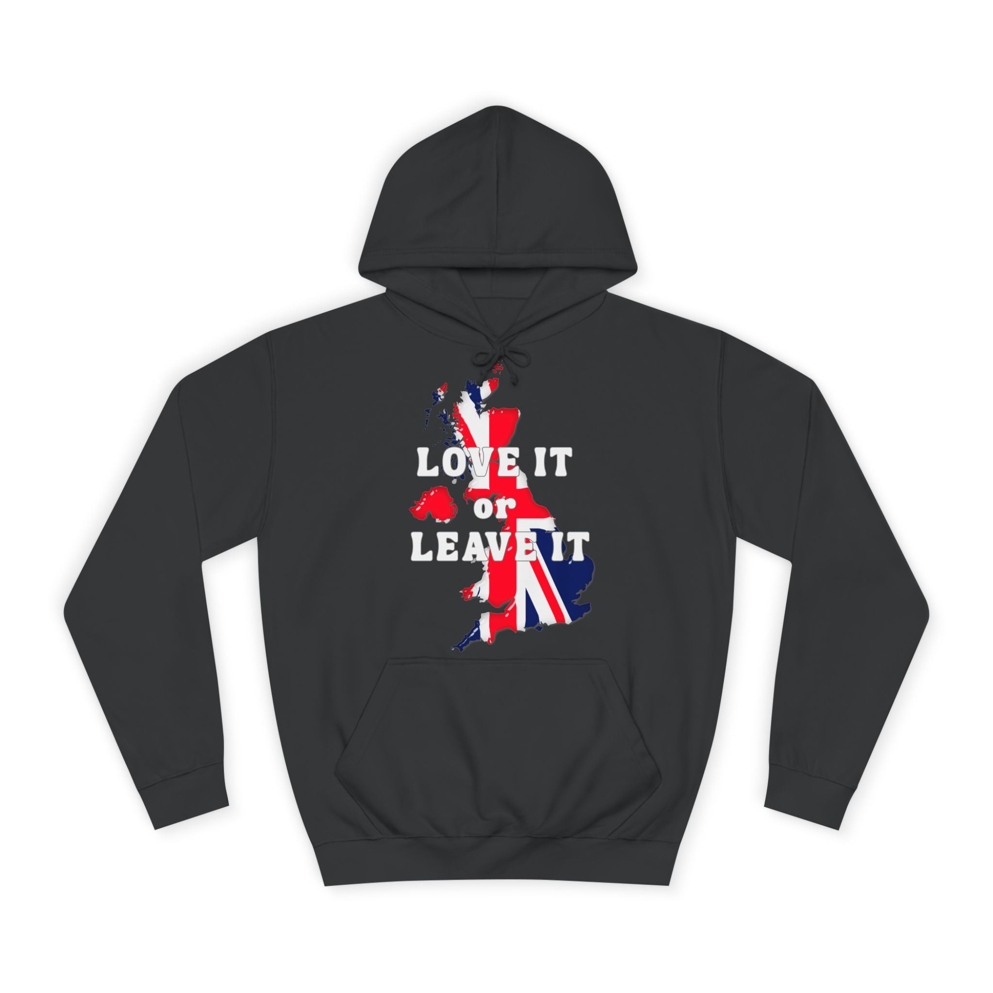 Unisex College Hoodie with UK Map Design, Cozy Campus Wear, Great for Graduation, Gift for Students, Casual Style