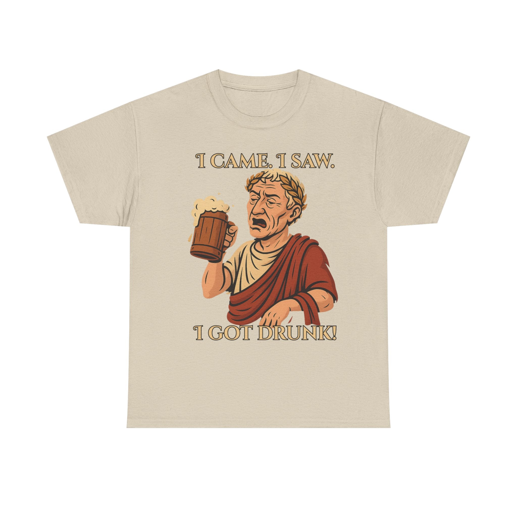 Caesar Humor Tee - Funny Roman Vintage Cotton Shirt, Gift for Parties, Beer Lovers, Roman History Fans, Casual Wear