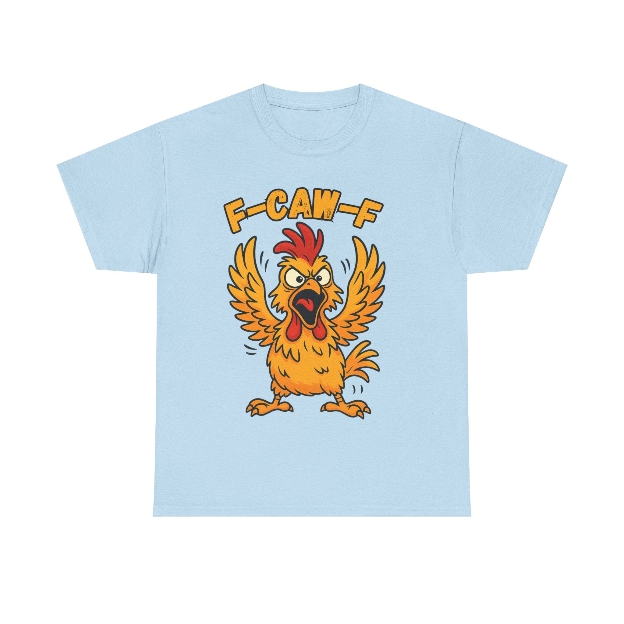 F-Caw-F Chicken Unisex Heavy Cotton Tee, Funny Graphic Tee, Animal Lover Gift, Quirky Shirt, Casual Wear, Birthday Surprise