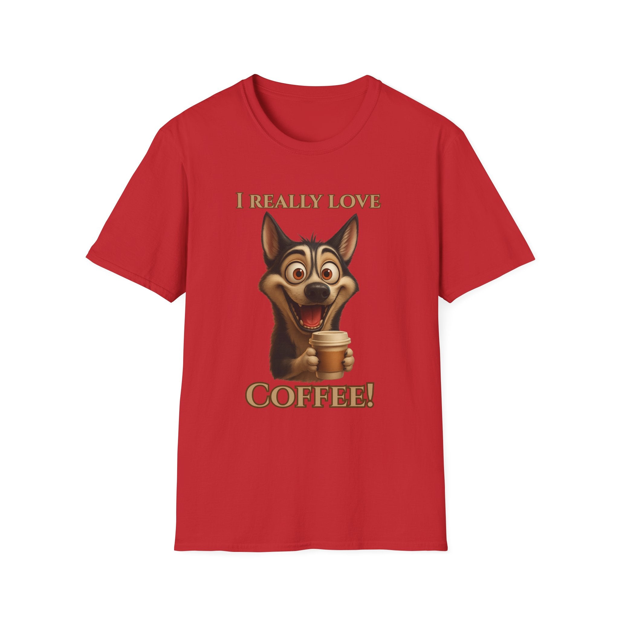 Coffee Lover Unisex Tee, Funny Dog T-Shirt, Cute Pet Apparel, Gift for Dog Lovers, Birthday and Coffee Enthusiasts
