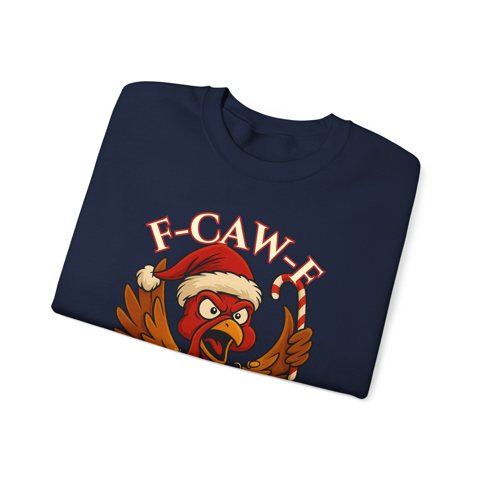 Funny Christmas Sweatshirt - 'F-Caw-F I'm Merry' Unisex Crewneck
