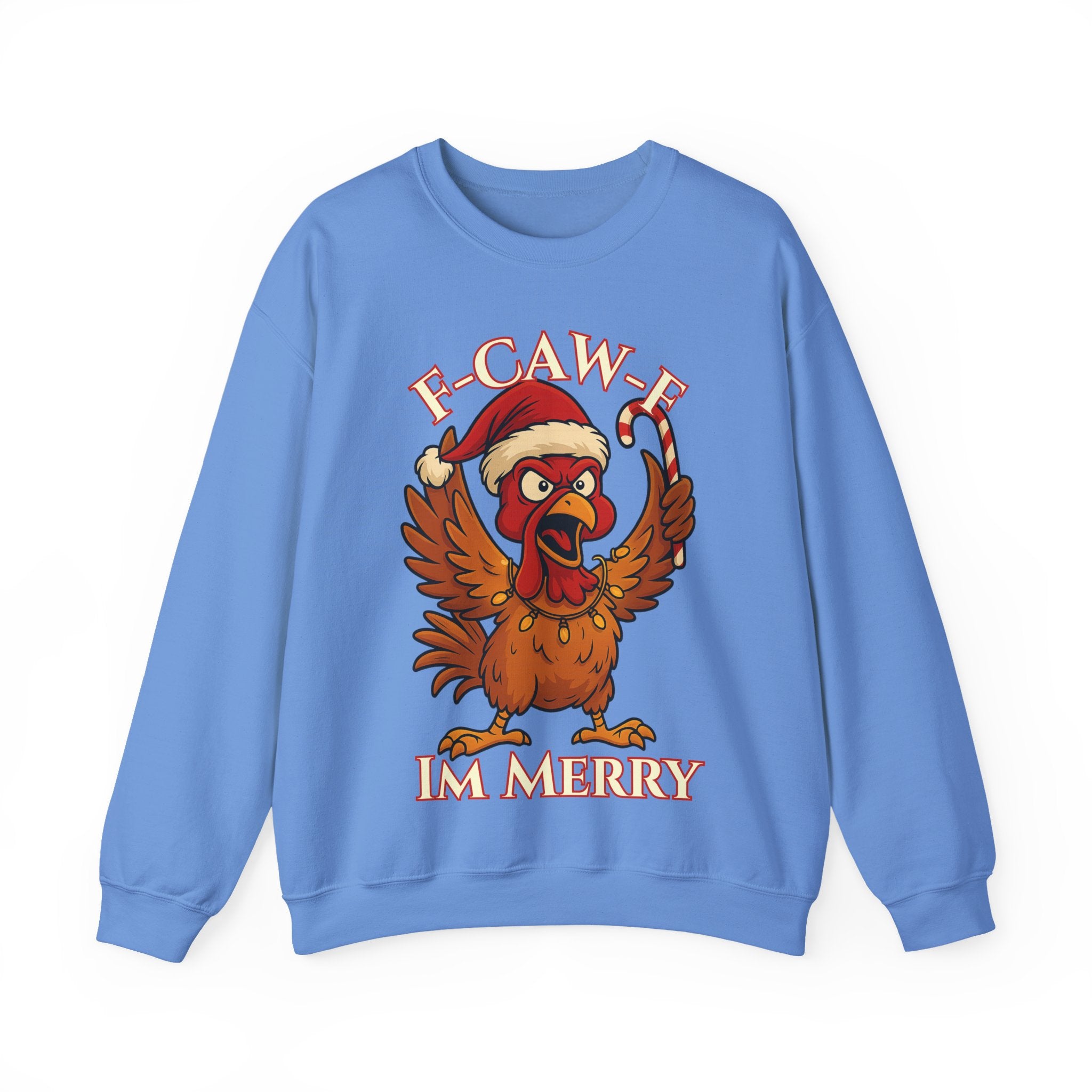 Funny Christmas Sweatshirt - 'F-Caw-F I'm Merry' Unisex Crewneck