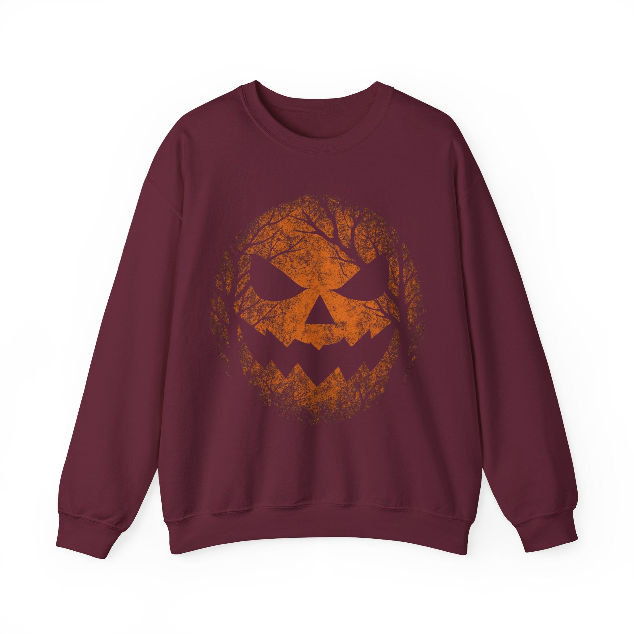 Spooky Halloween Crewneck Sweatshirt with Jack-o'-Lantern Design