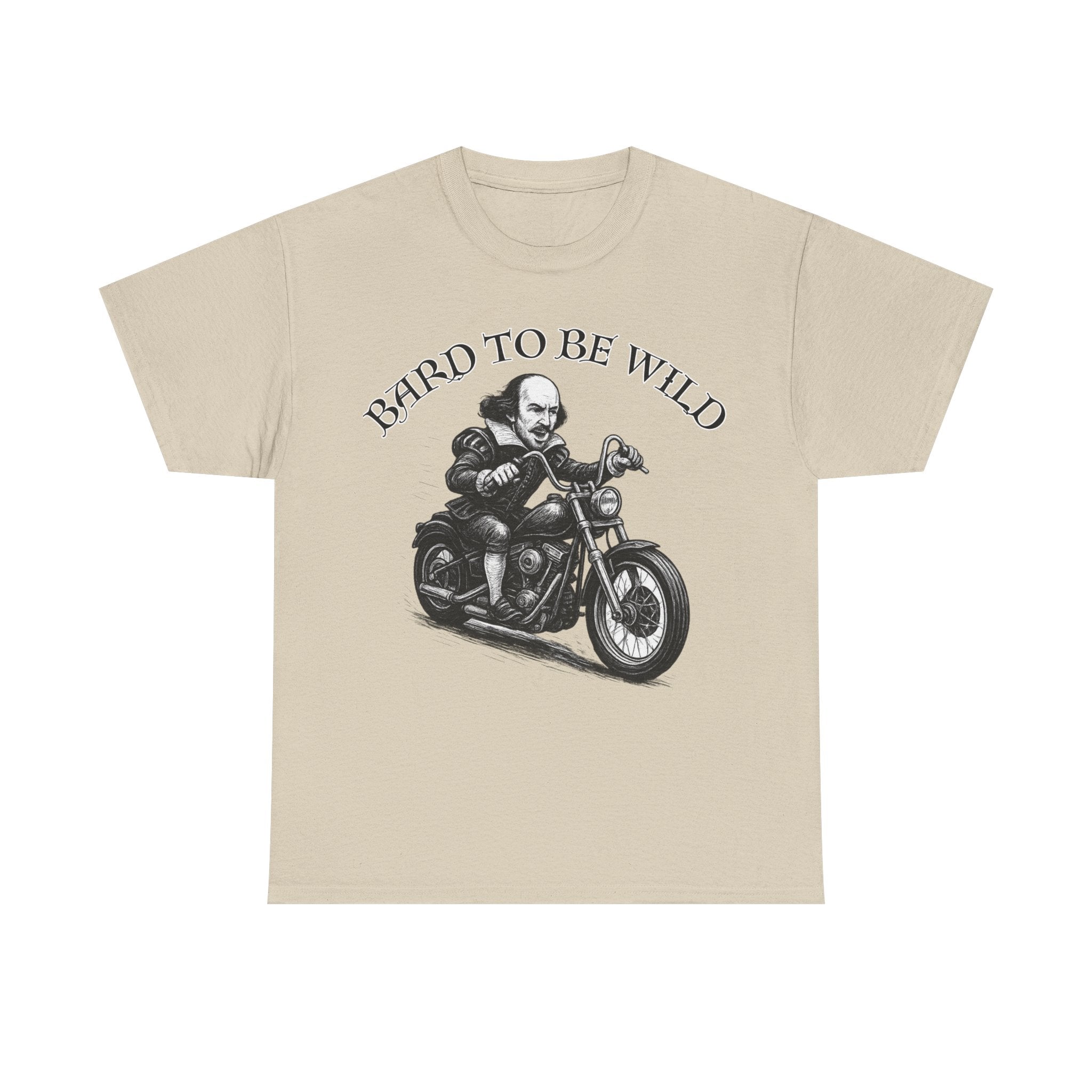 Bard to Be Wild Unisex Heavy Cotton Tee, Funny Motorcycle Shirt, Biker Tee, Gift for Dad, Casual Wear