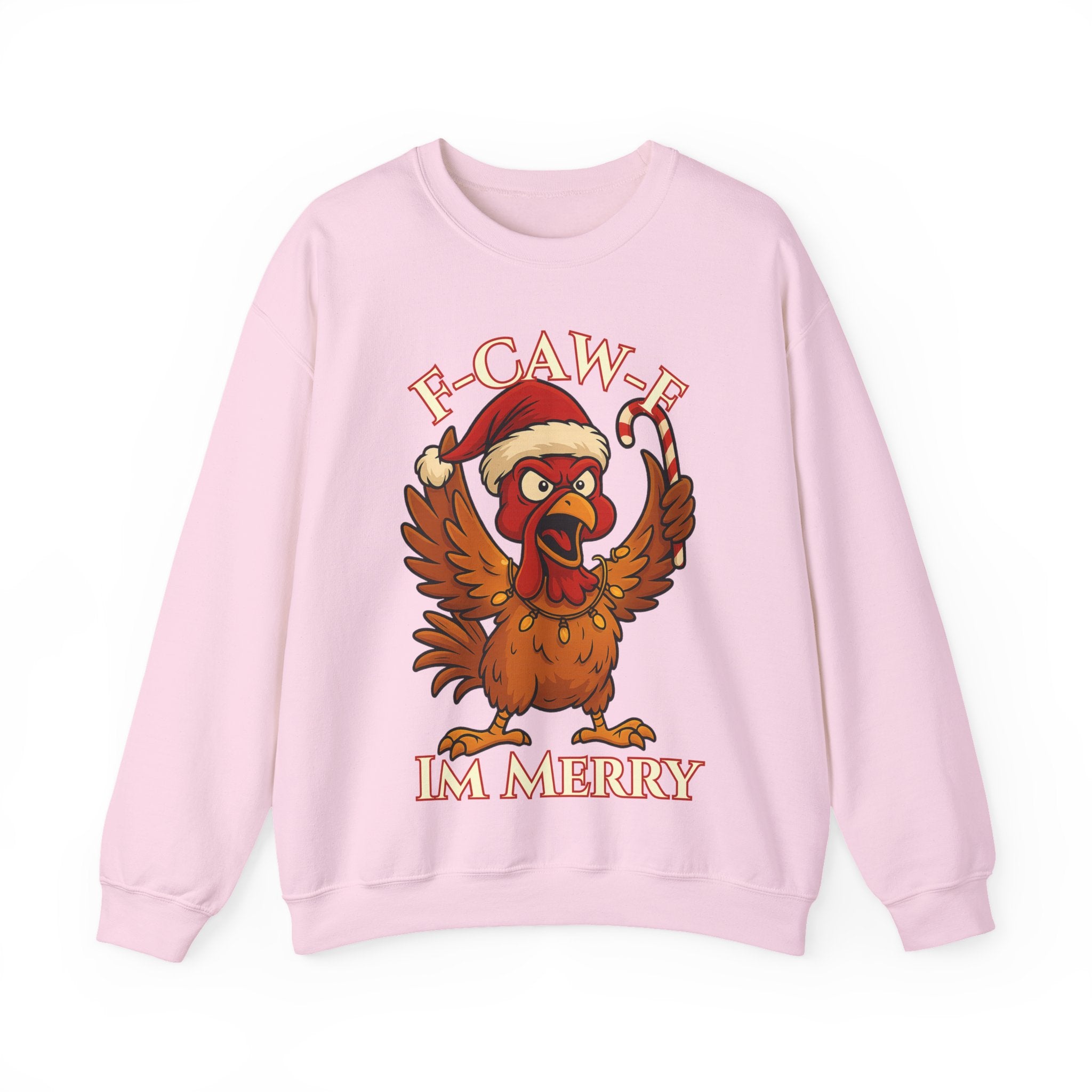 Funny Christmas Sweatshirt - 'F-Caw-F I'm Merry' Unisex Crewneck