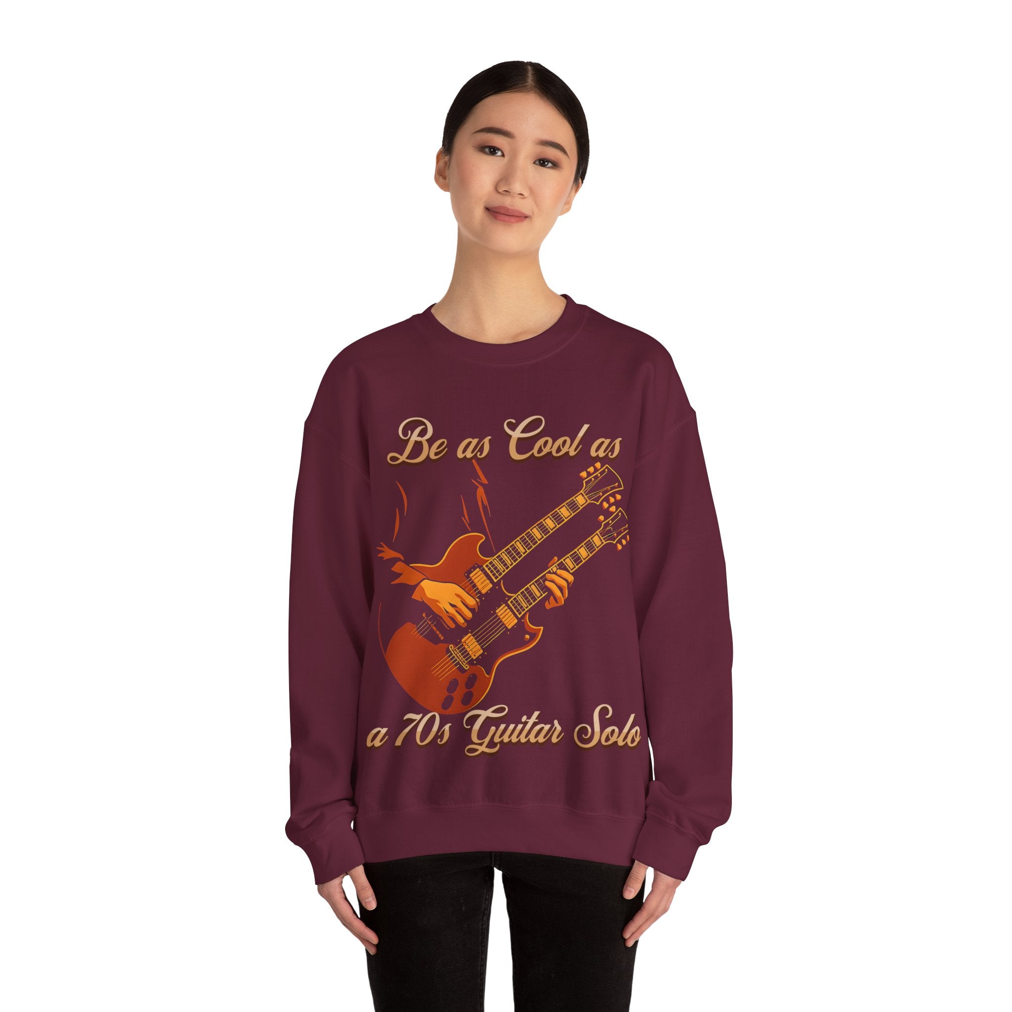 Vintage Guitar Solo Crewneck Sweatshirt | Be as Cool as a 70's Guitar Solo