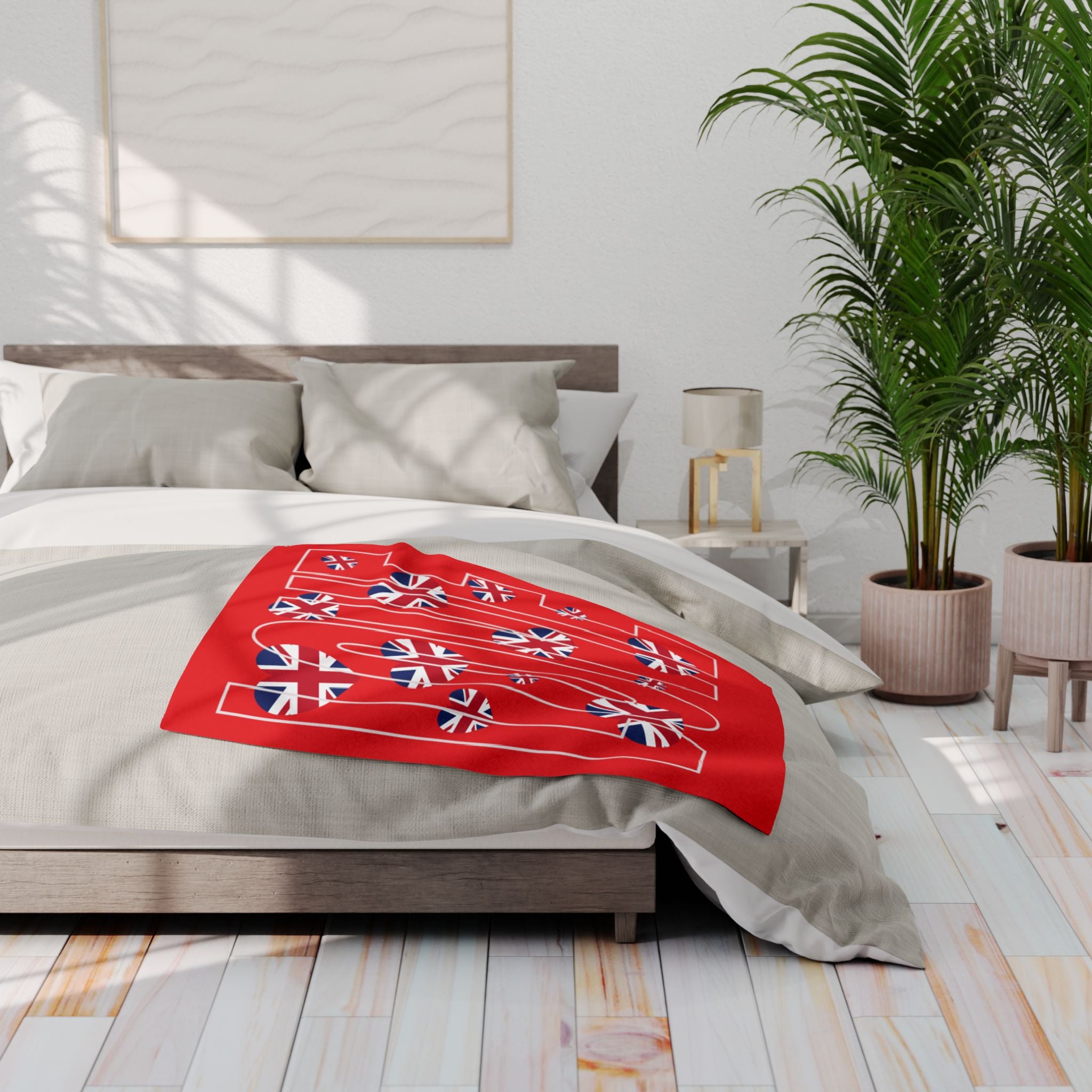 Cozy British Love Fleece Blanket | Valentine's Gift, Home Decor, Warm Throw, Gift for Him/Her, British Flag Design