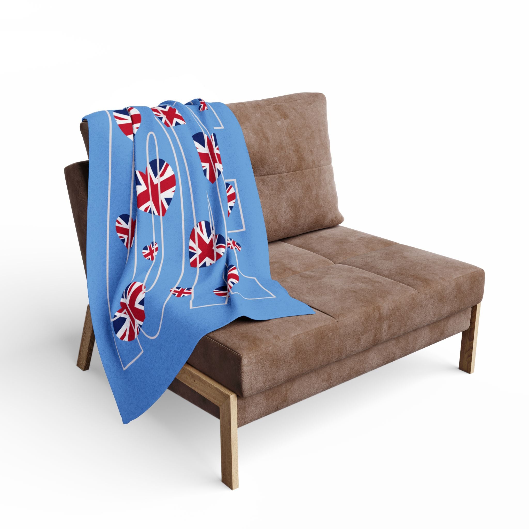 Cozy British Flag Fleece Blanket, Warm Throw Blanket for Home, UK Pride Decor, Love Gift for Her, Room Accessory