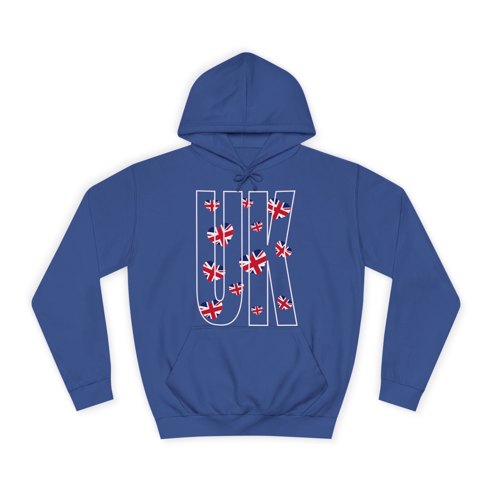 British Hearts Unisex College Hoodie, Cute Hoodie, Gift for Students, Cozy Sweatshirt, School Spirit Wear, Casual Fashion