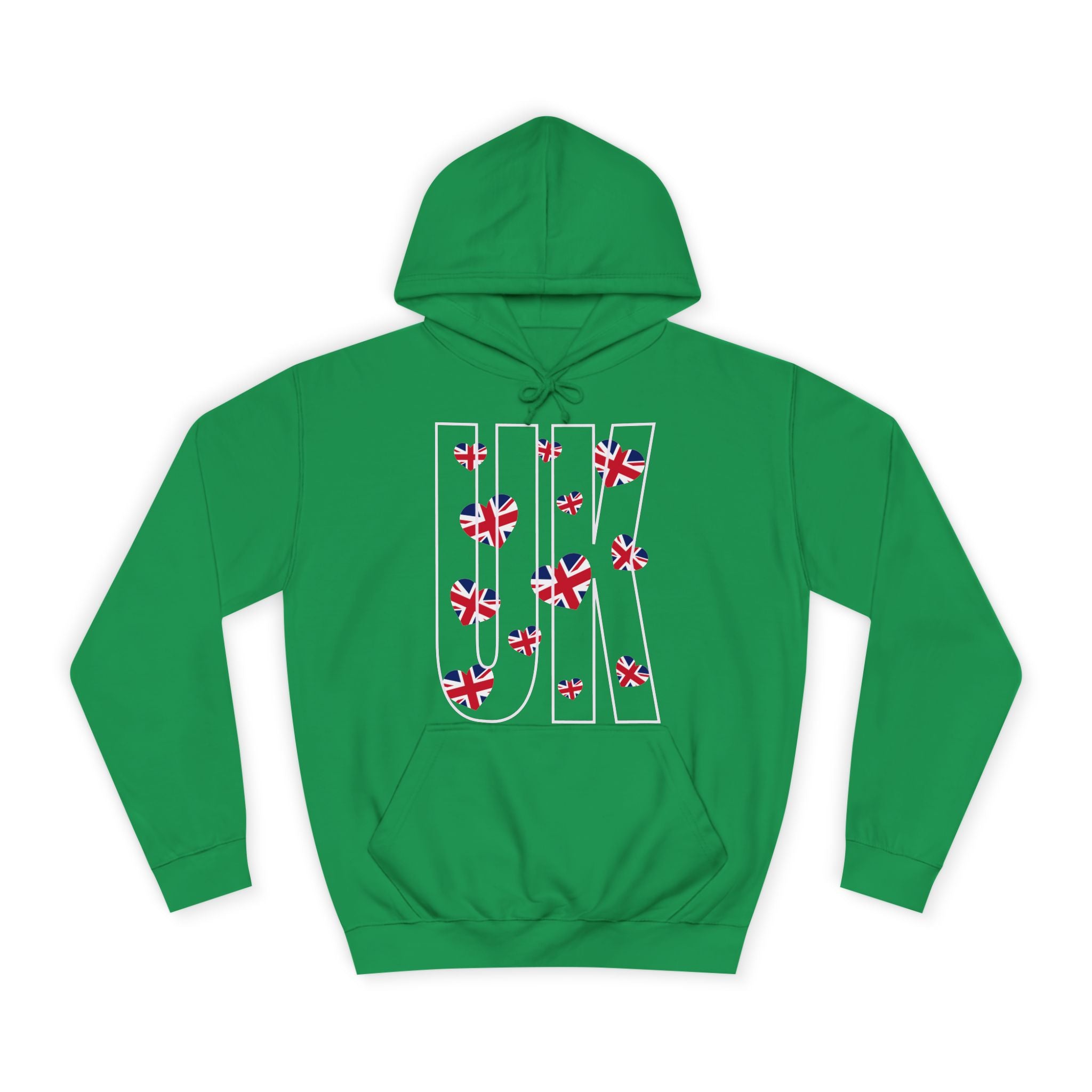 British Hearts Unisex College Hoodie, Cute Hoodie, Gift for Students, Cozy Sweatshirt, School Spirit Wear, Casual Fashion