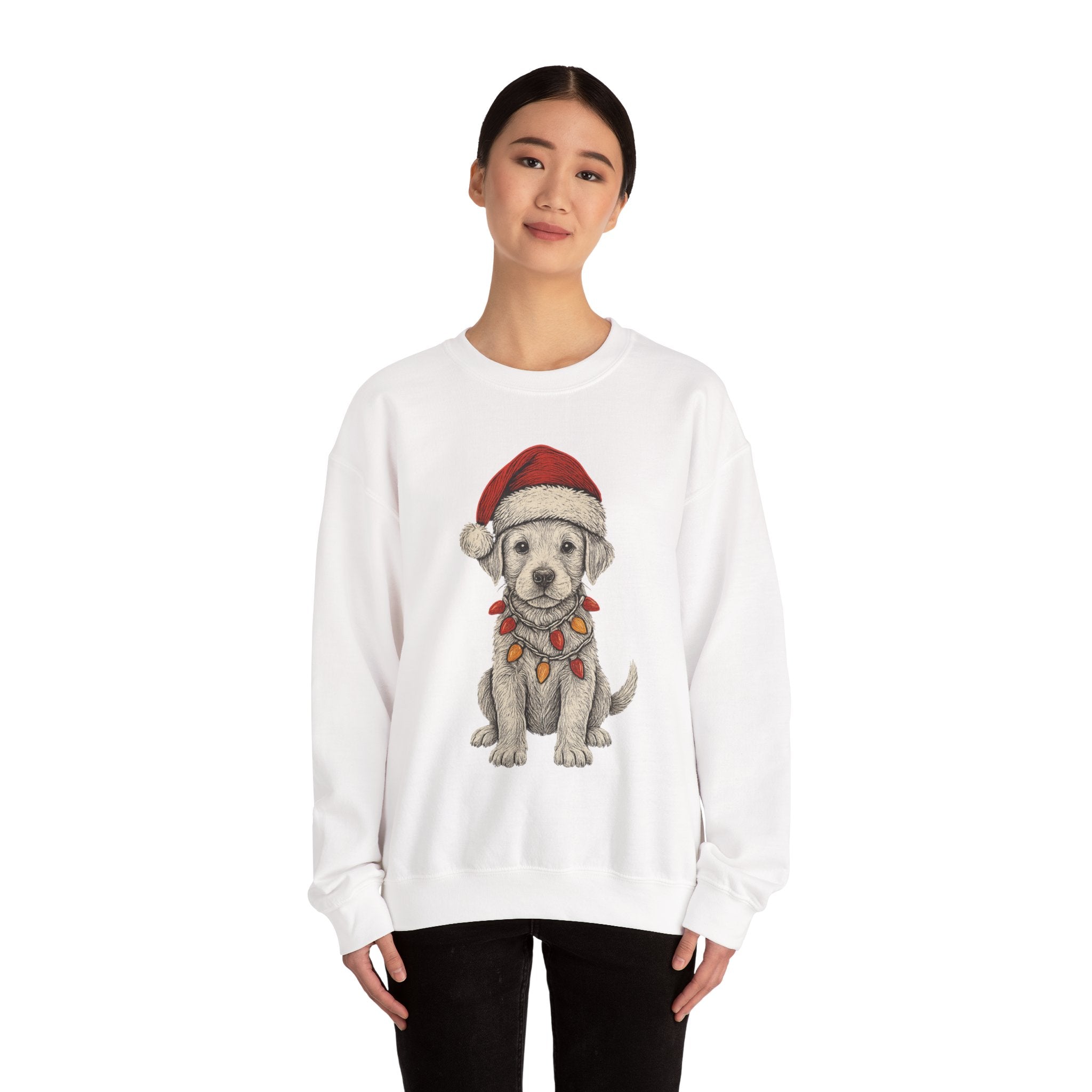 Cute Christmas Dog Sweatshirt, Holiday Apparel, Pet Lover Gift, Cozy Crewneck, Festive Sweatshirt, Winter Fashion
