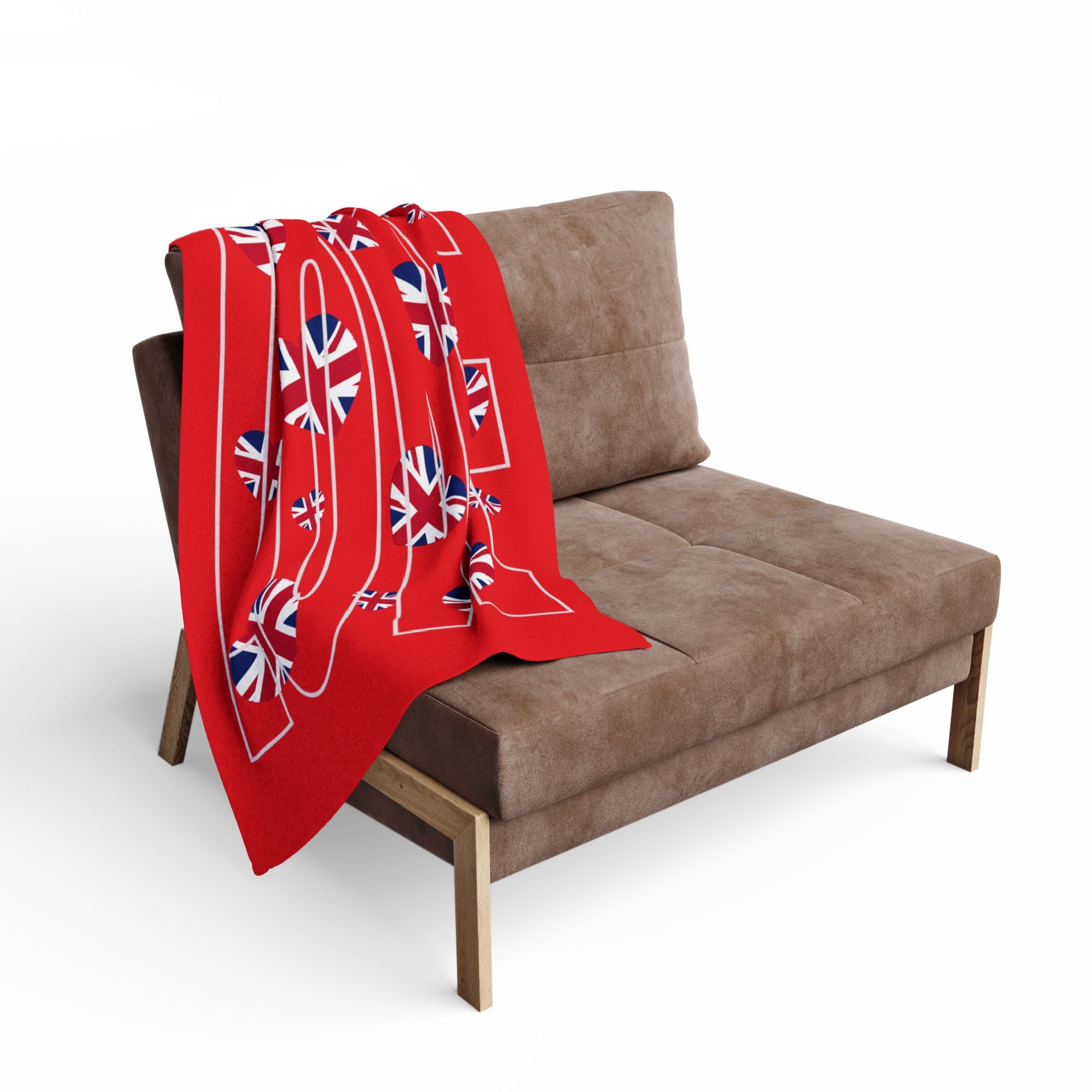 Cozy British Love Fleece Blanket | Valentine's Gift, Home Decor, Warm Throw, Gift for Him/Her, British Flag Design