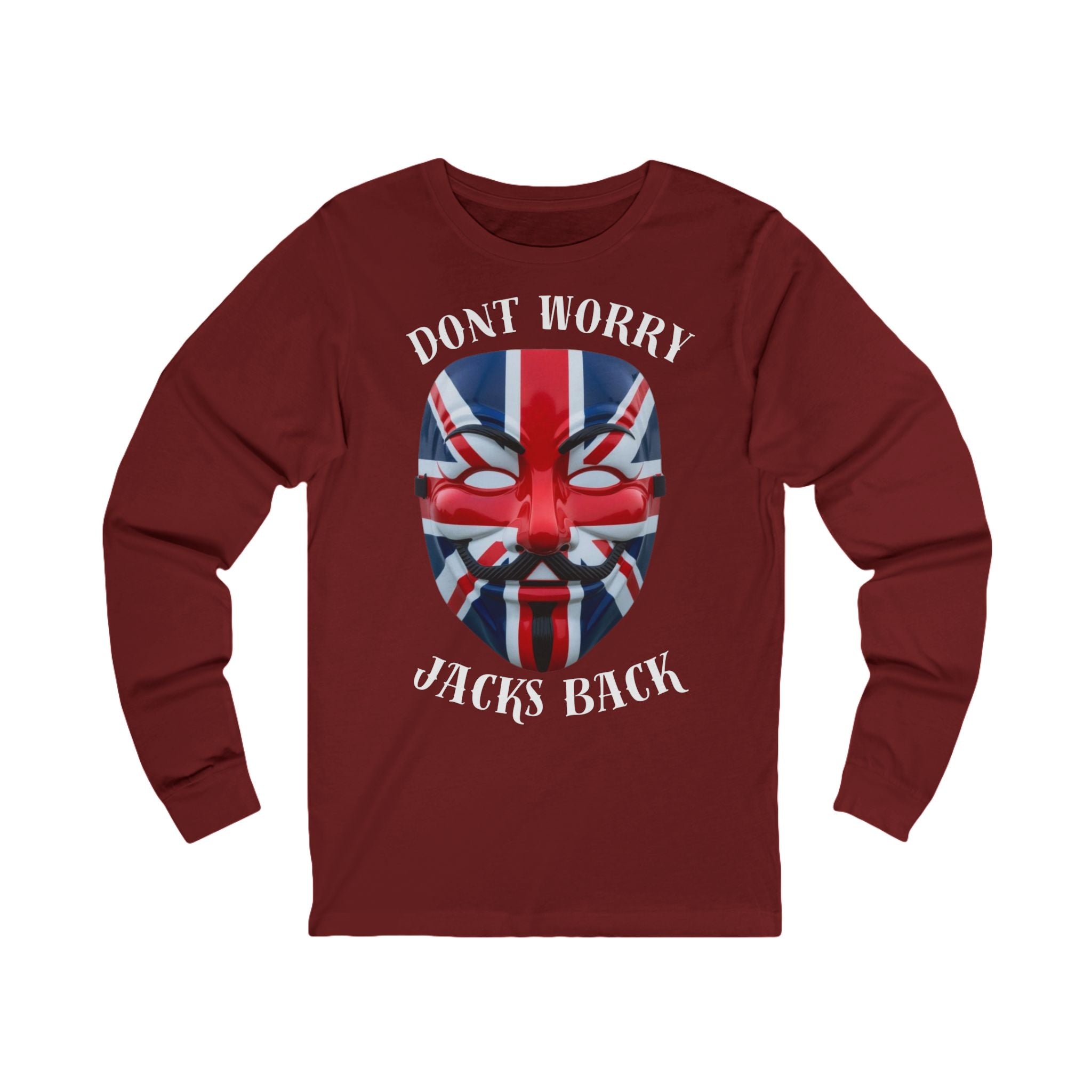 Union Jack Graphic Long Sleeve Tee, Fearless Fashion, Unisex Jersey Top, Perfect for Casual Outings, Gift for Friends