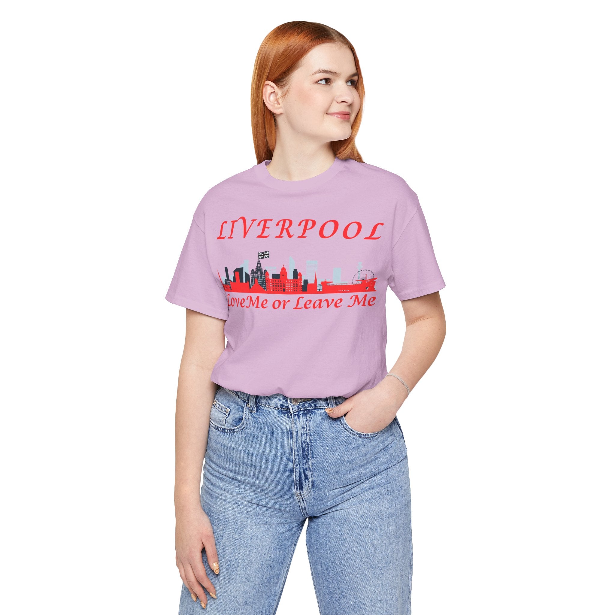 Love Liverpool. Liverpool Skyline Tee - Love Me or Leave Me, Unisex Short Sleeve Shirt, Gift for Liverpool Fans, City Pride Apparel, Casual Wear