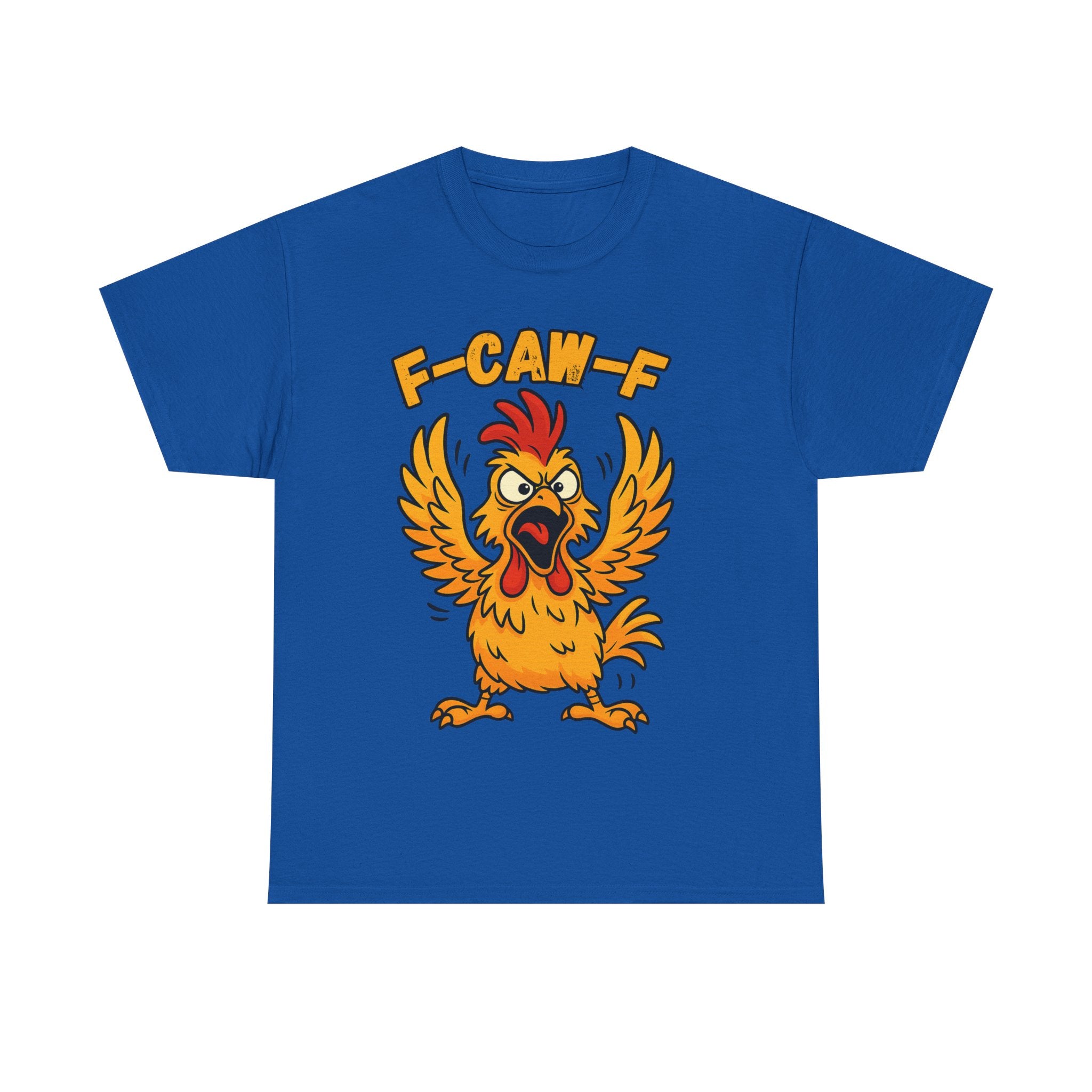 F-Caw-F Chicken Unisex Heavy Cotton Tee, Funny Graphic Tee, Animal Lover Gift, Quirky Shirt, Casual Wear, Birthday Surprise