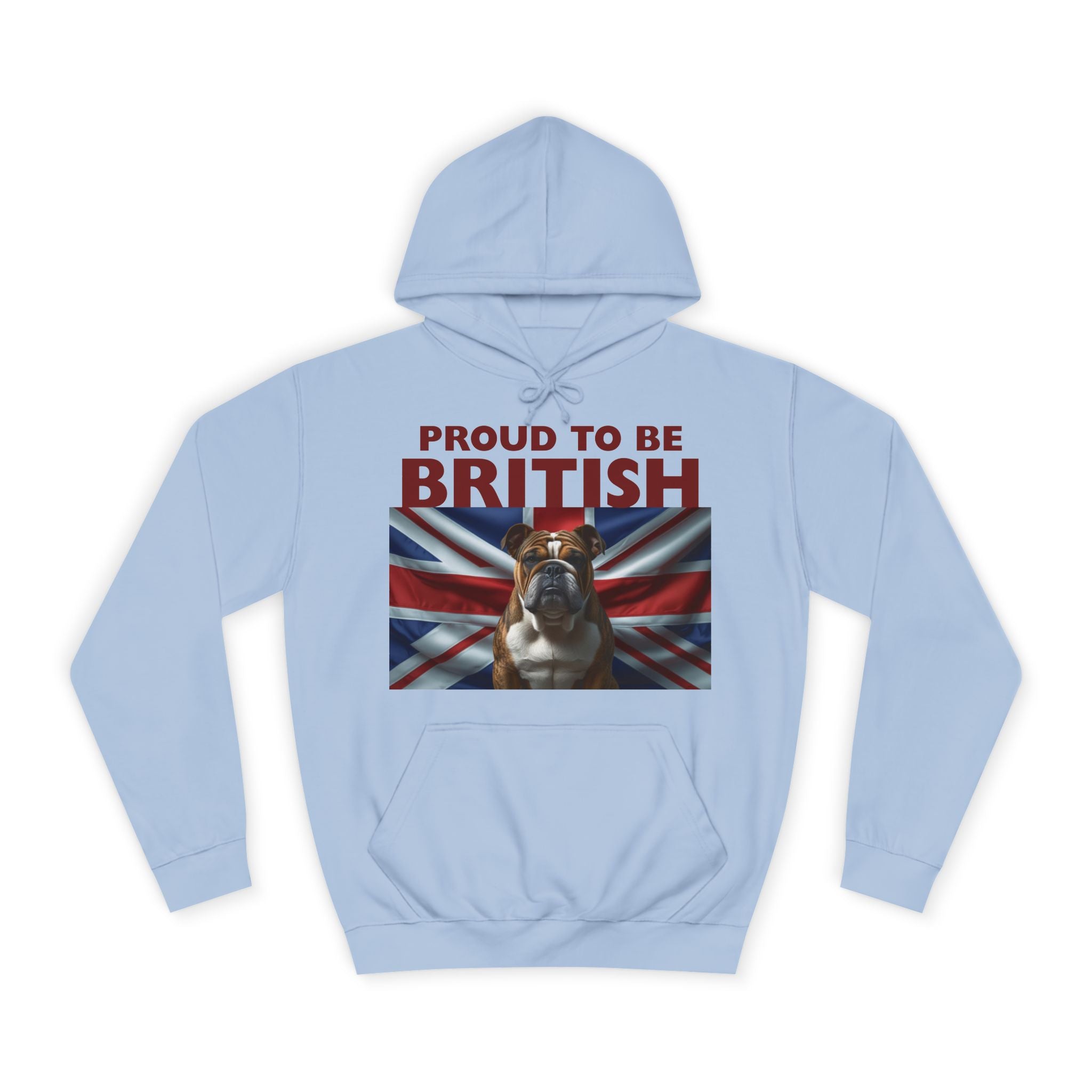 Proud to Be British Hoodie - Unisex College Sweatshirt, Ideal for Students, British Pride Apparel, Casual Wear, Gifts for Dog Lovers