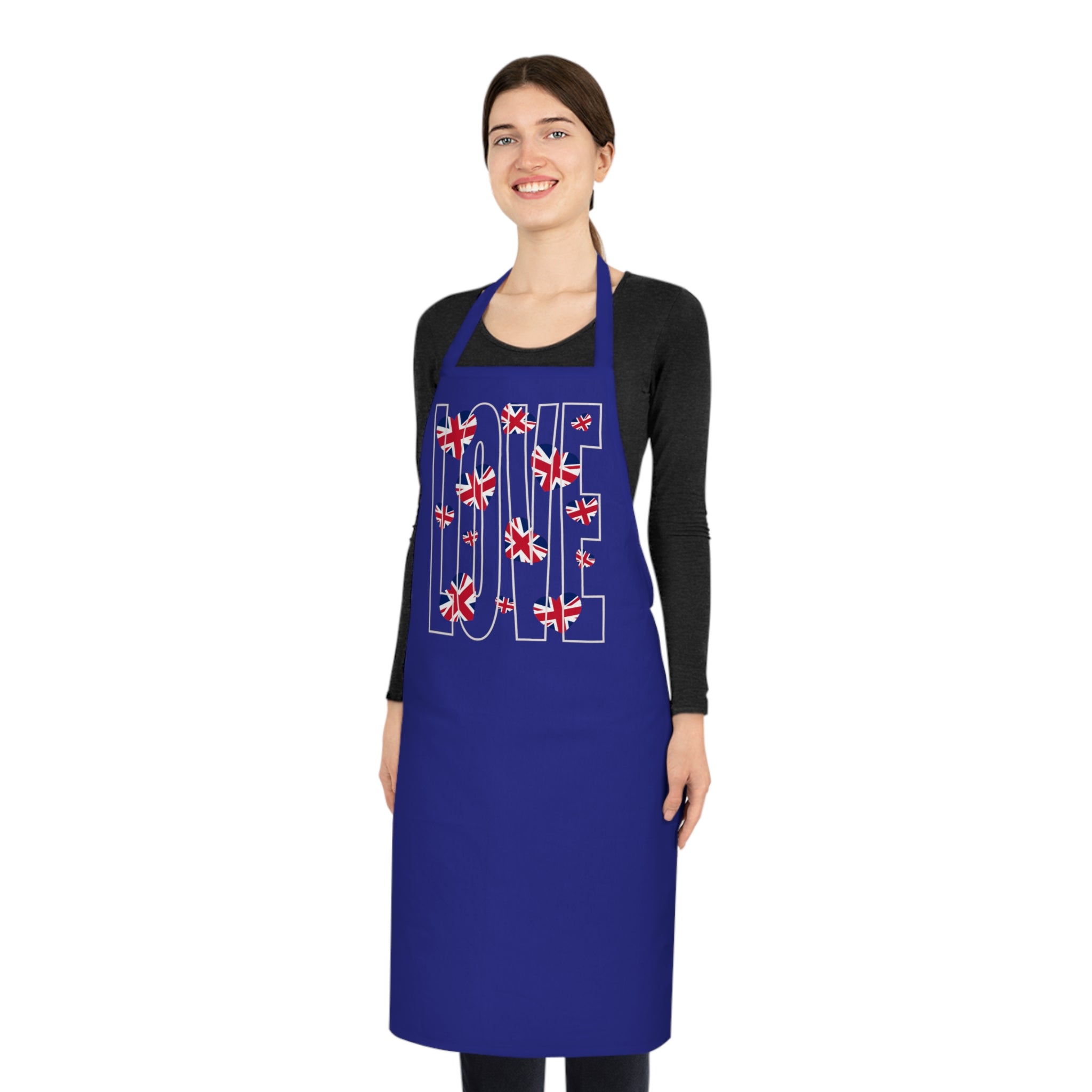 Love Britain-Inspired Cotton Apron, Perfect Gift for Chefs, Baking Enthusiasts, Valentine's Day, Kitchen Decor, Cooking Essentials