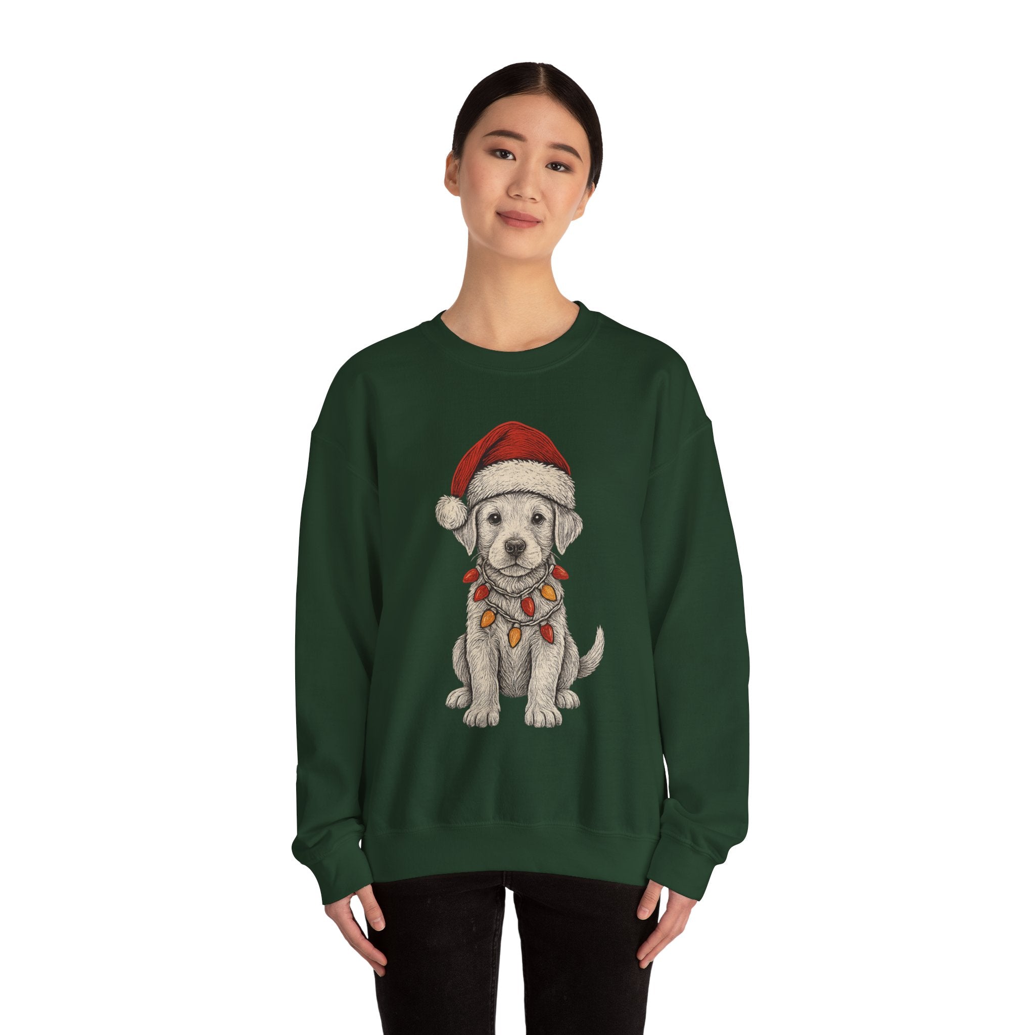 Cute Christmas Dog Sweatshirt, Holiday Apparel, Pet Lover Gift, Cozy Crewneck, Festive Sweatshirt, Winter Fashion