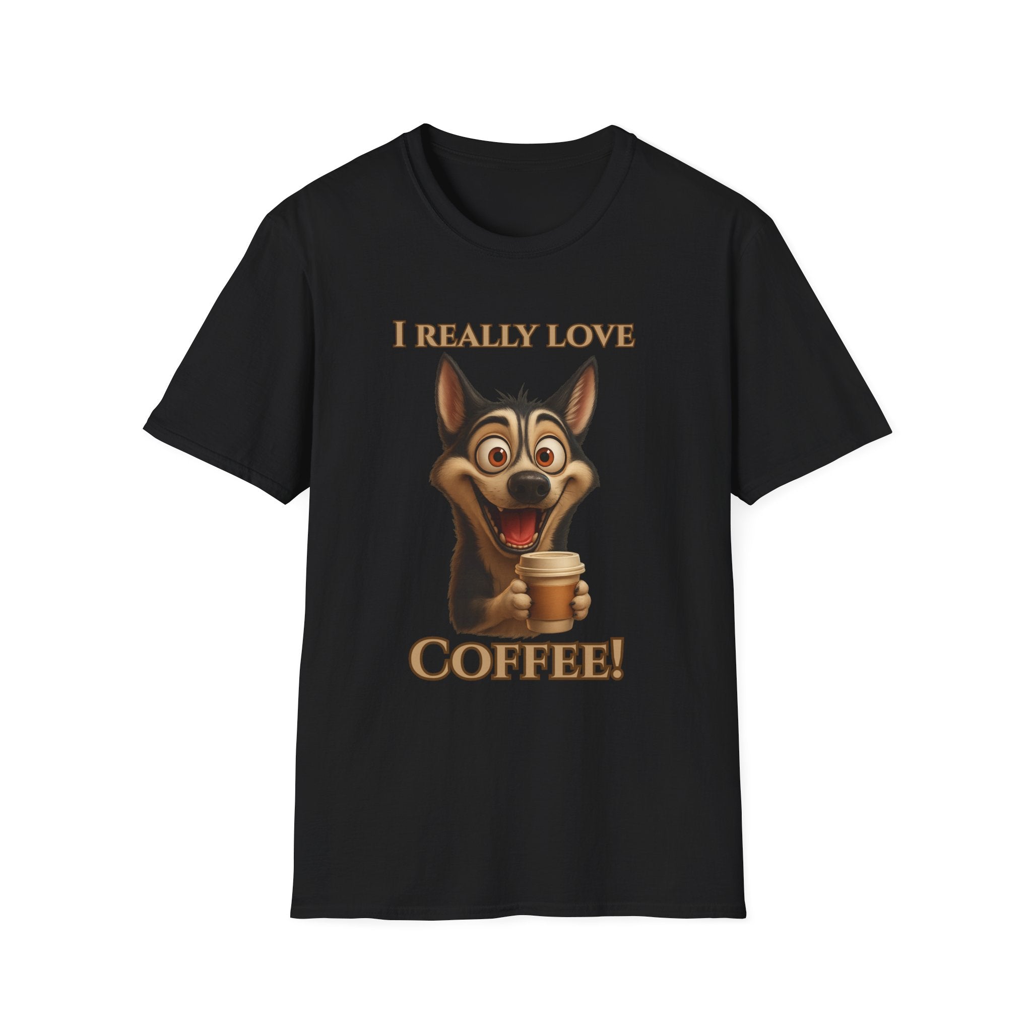 Coffee Lover Unisex Tee, Funny Dog T-Shirt, Cute Pet Apparel, Gift for Dog Lovers, Birthday and Coffee Enthusiasts