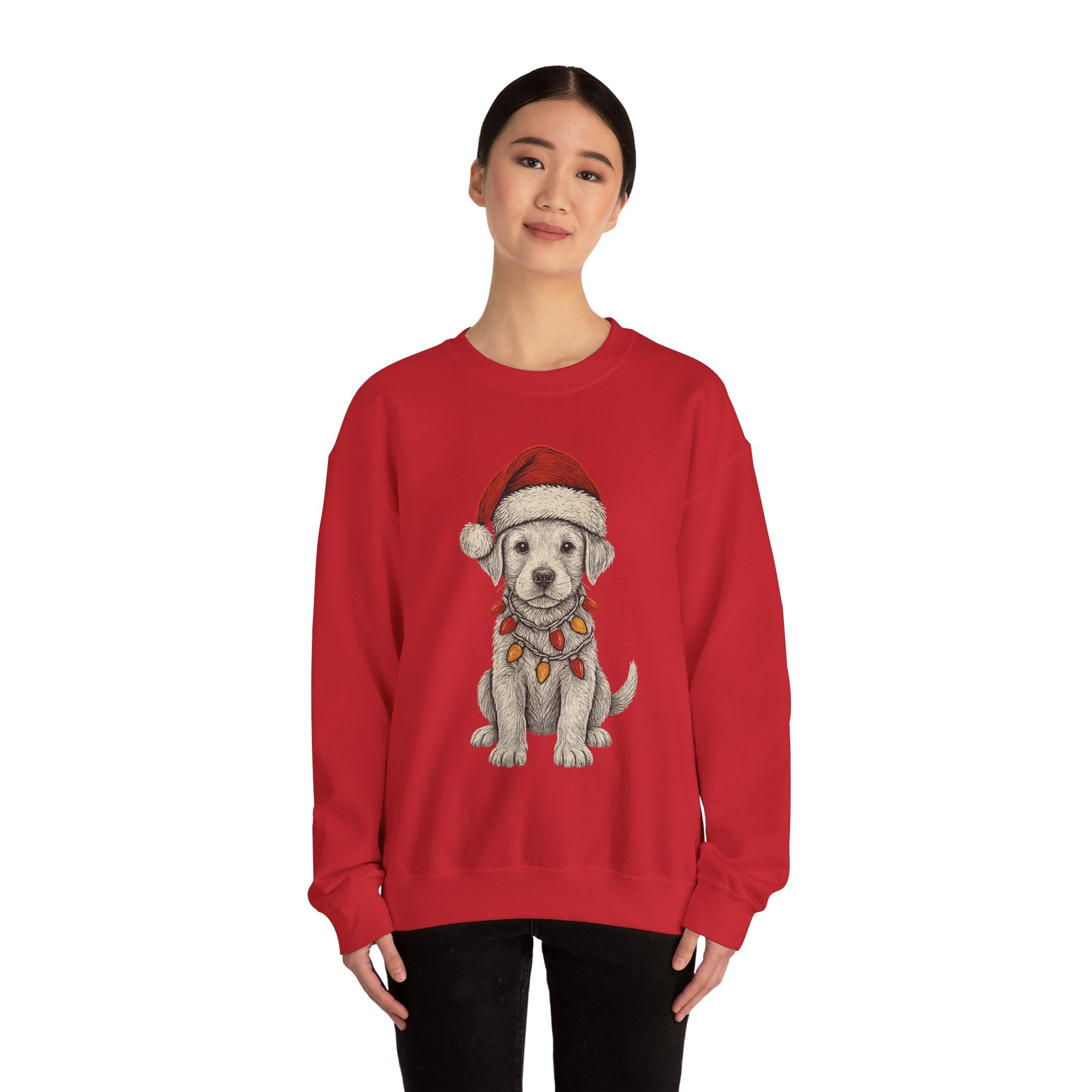 Cute Christmas Dog Sweatshirt, Holiday Apparel, Pet Lover Gift, Cozy Crewneck, Festive Sweatshirt, Winter Fashion