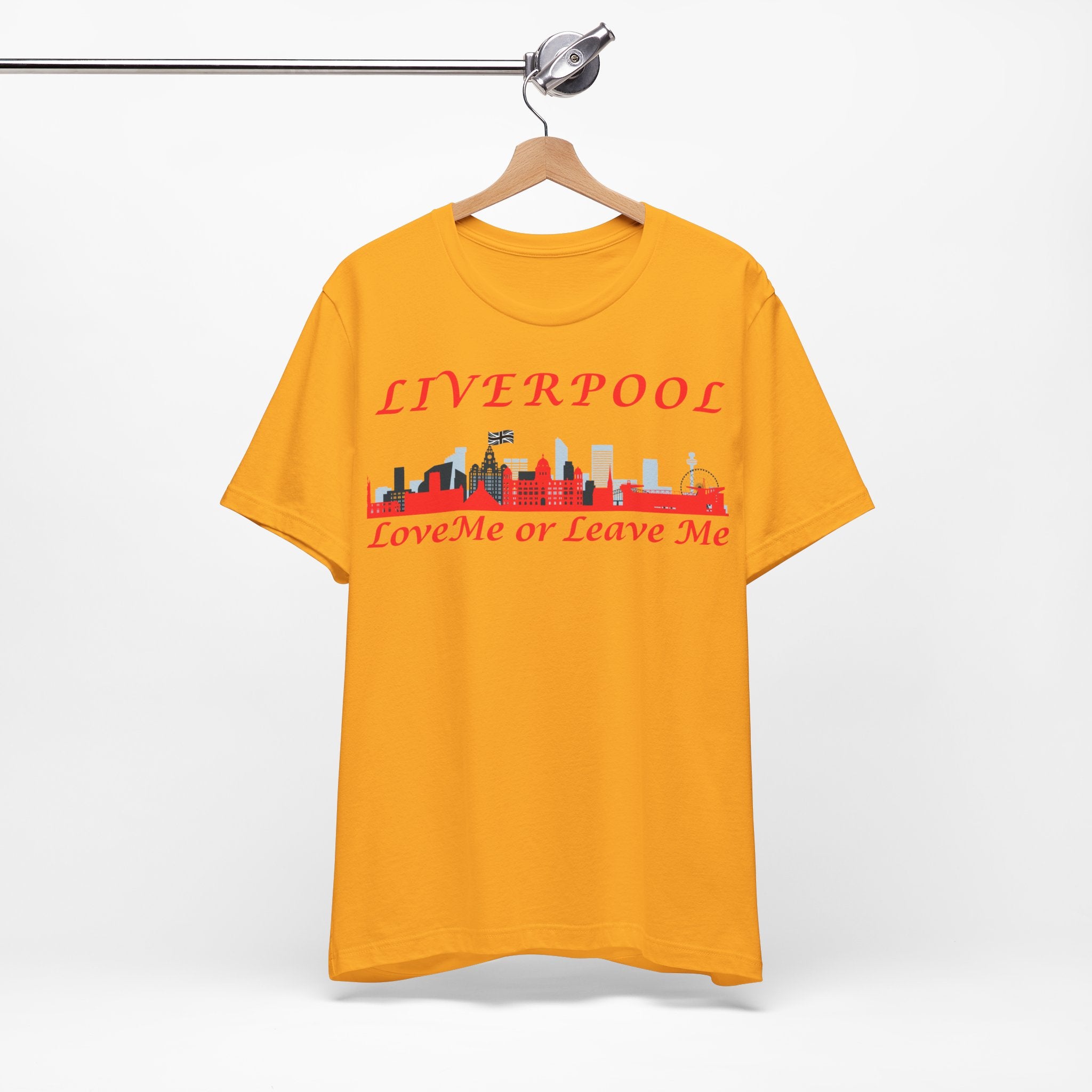 Love Liverpool. Liverpool Skyline Tee - Love Me or Leave Me, Unisex Short Sleeve Shirt, Gift for Liverpool Fans, City Pride Apparel, Casual Wear