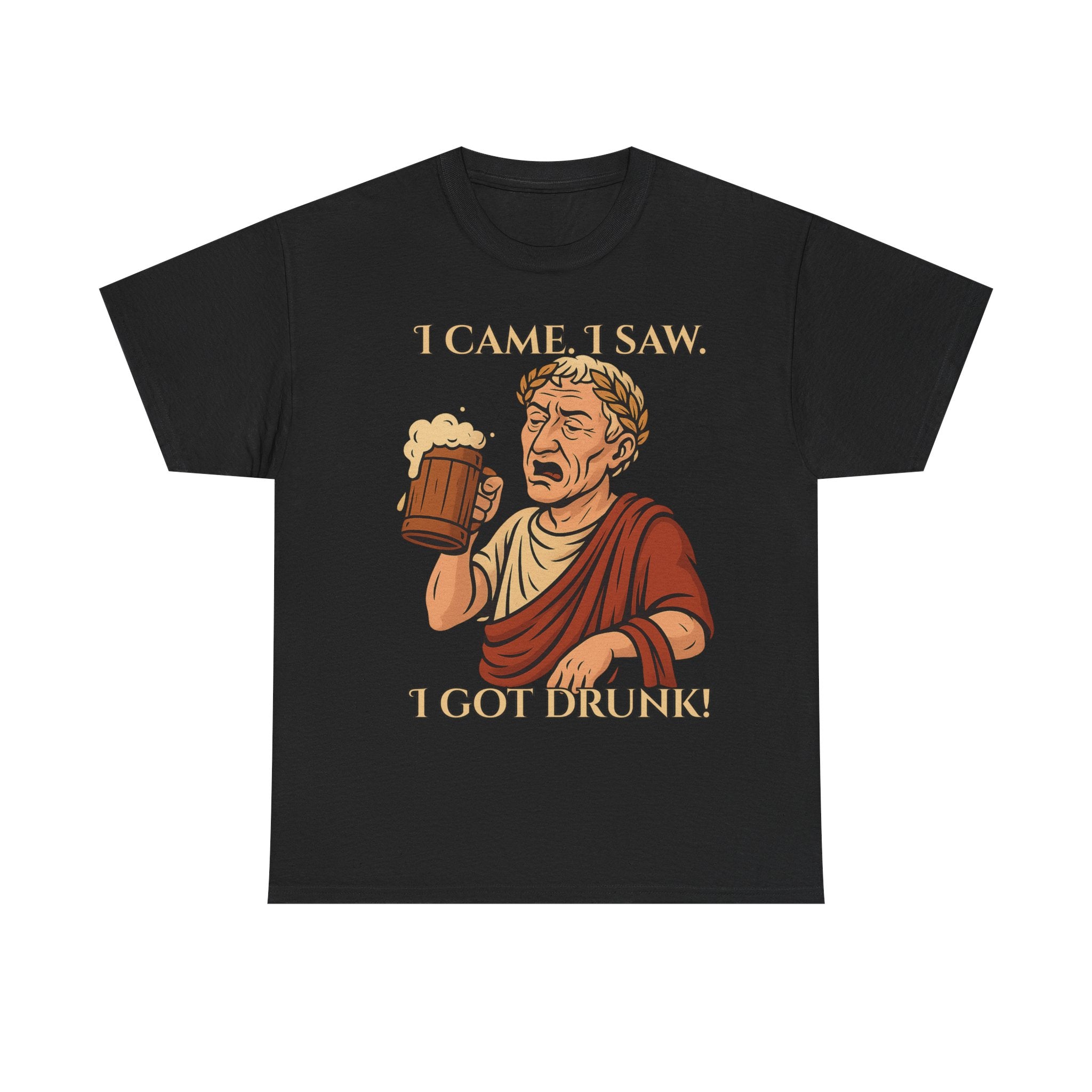 Caesar Humor Tee - Funny Roman Vintage Cotton Shirt, Gift for Parties, Beer Lovers, Roman History Fans, Casual Wear
