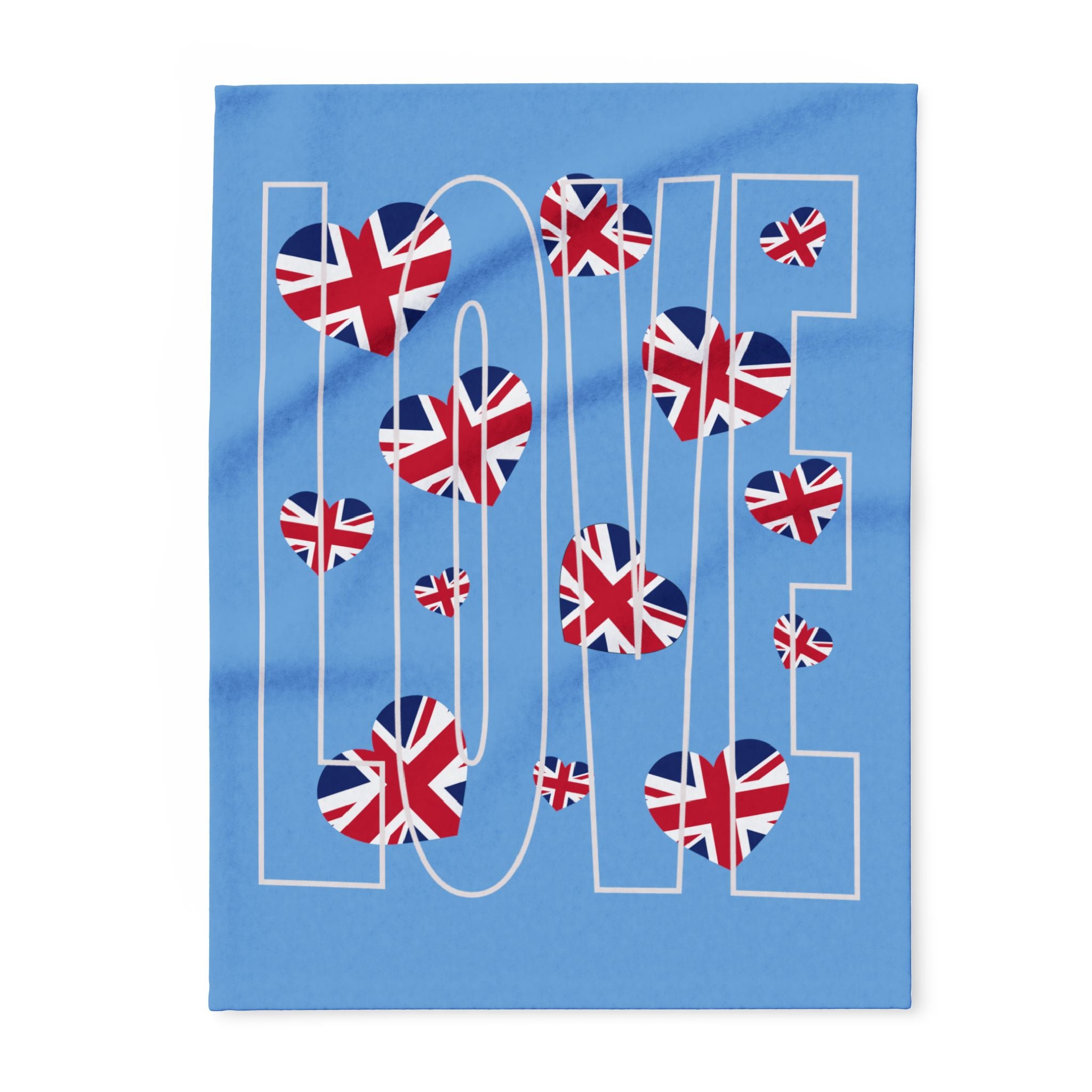 Cozy British Flag Fleece Blanket, Warm Throw Blanket for Home, UK Pride Decor, Love Gift for Her, Room Accessory