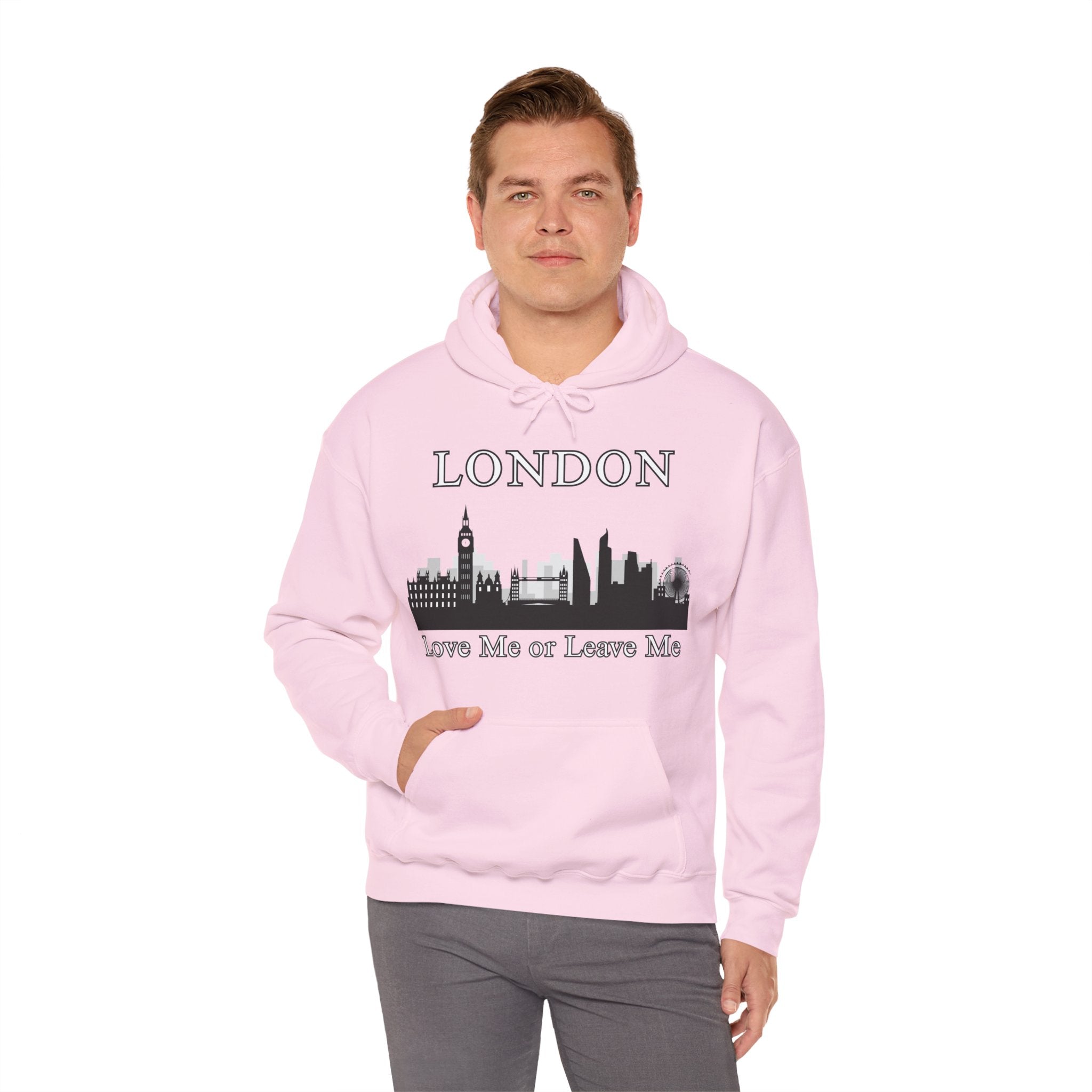 London Skyline Hoodie: Love Me or Leave Me, Sweatshirt for Travelers, Gifts for City Lovers, Cozy Unisex Pullover, Casual Fashionwear