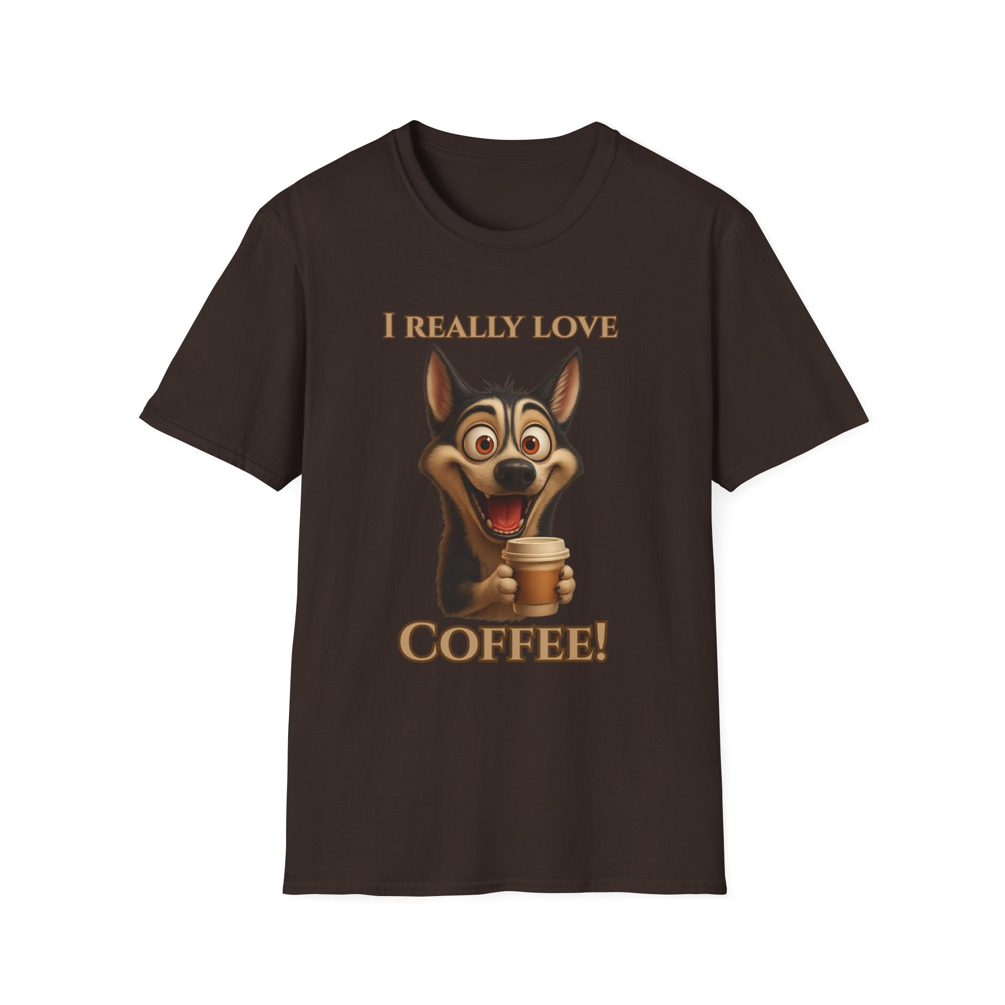 Coffee Lover Unisex Tee, Funny Dog T-Shirt, Cute Pet Apparel, Gift for Dog Lovers, Birthday and Coffee Enthusiasts