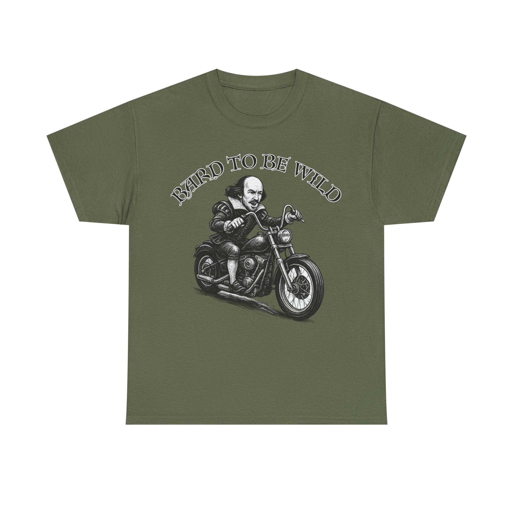 Bard to Be Wild Unisex Heavy Cotton Tee, Funny Motorcycle Shirt, Biker Tee, Gift for Dad, Casual Wear