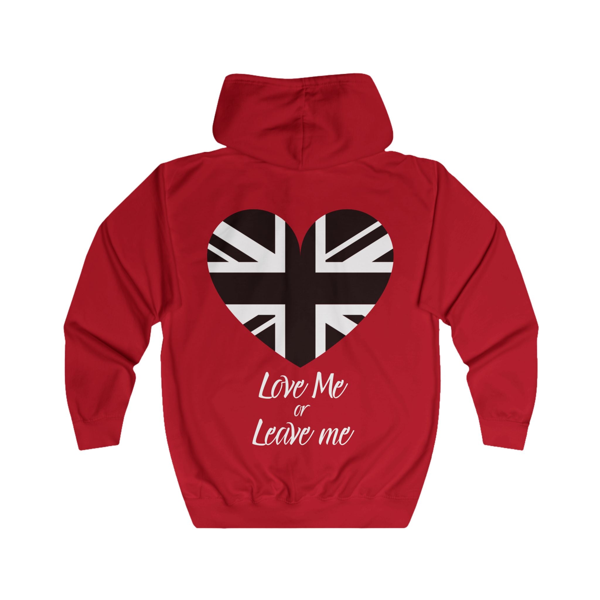 Patriotic Union Jack Love Zip Hoodie | Perfect Gift for Travelers, Fall Fashion, Casual Wear, British Pride, Love Theme